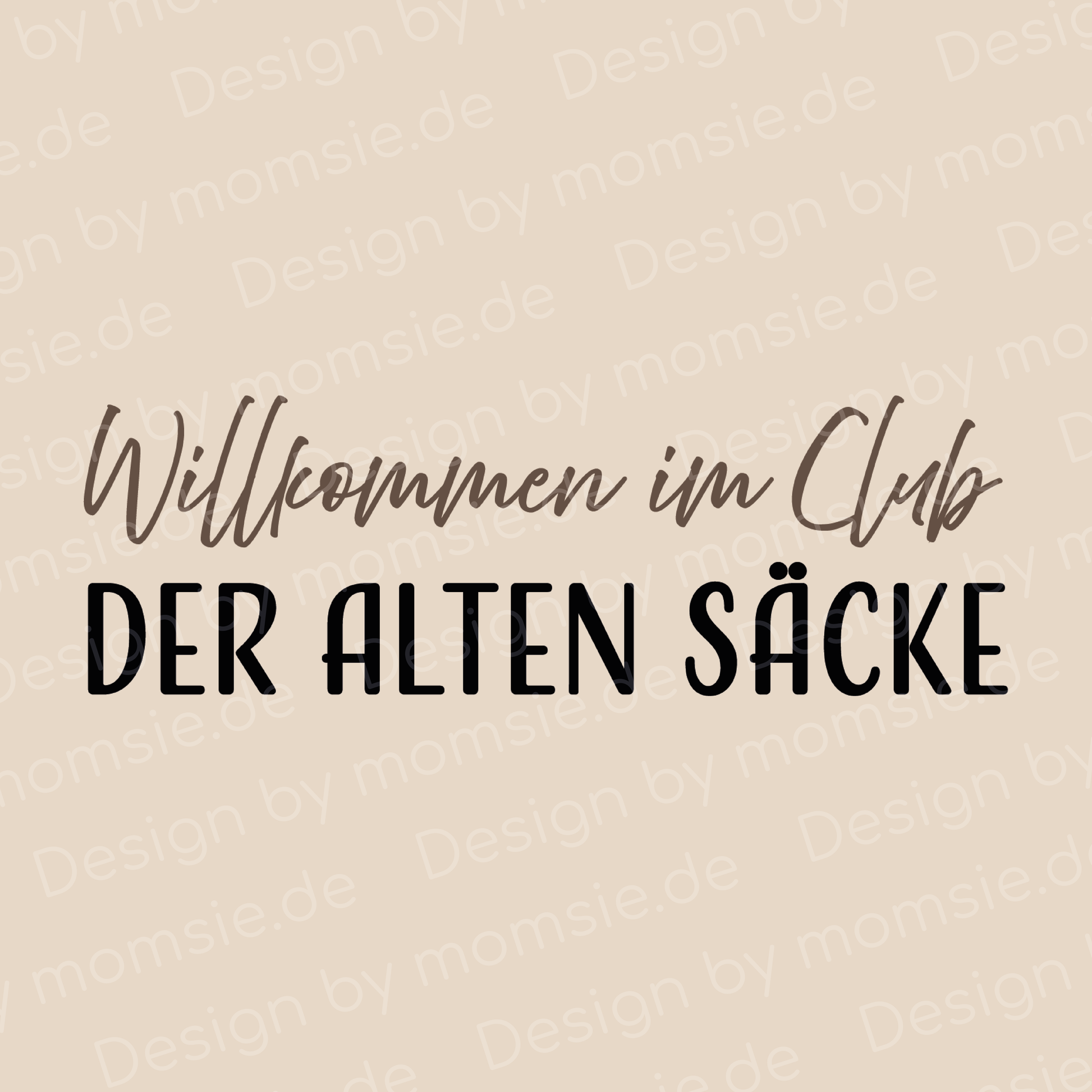 Geschenkbeutel (S) → Aufdruck: Willkommen im Club der alten Säcke