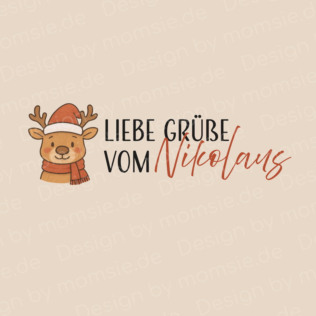Geschenkbeutel (S) → Aufdruck: Liebe Grüße vom Nikolaus