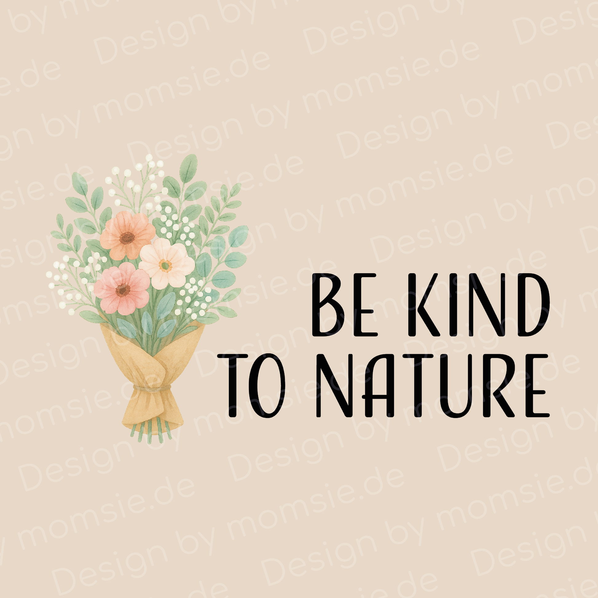 Baumwoll-Jute-Tragetasche „Judith“ → Aufdruck: Be kind to nature