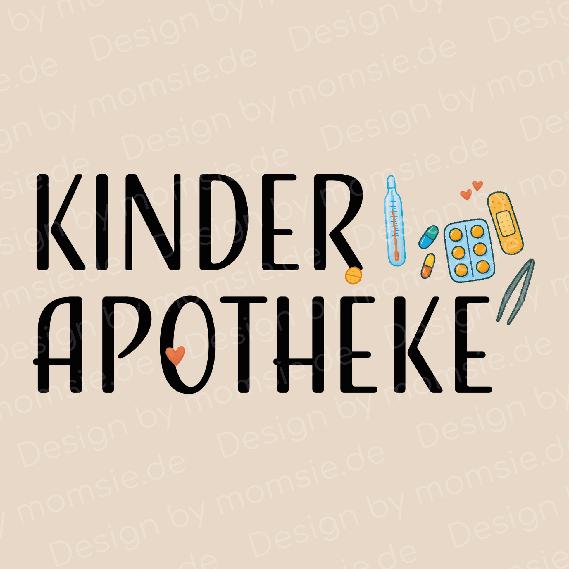 Zipper-Bag „Kate“ → Aufdruck: Kinder Apotheke