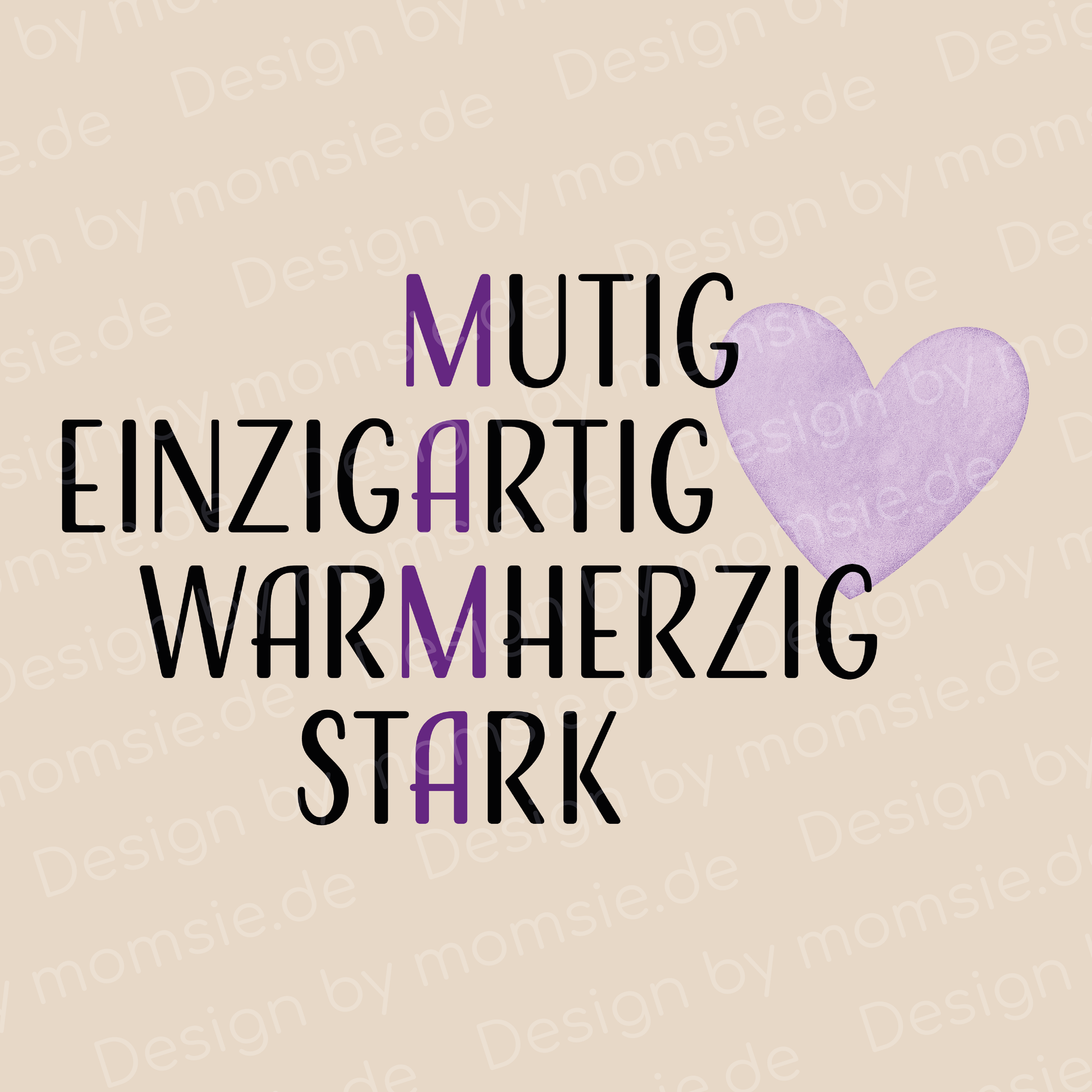 Zipper-Bag „Kate“ → Aufdruck: Mama-Eigenschaften