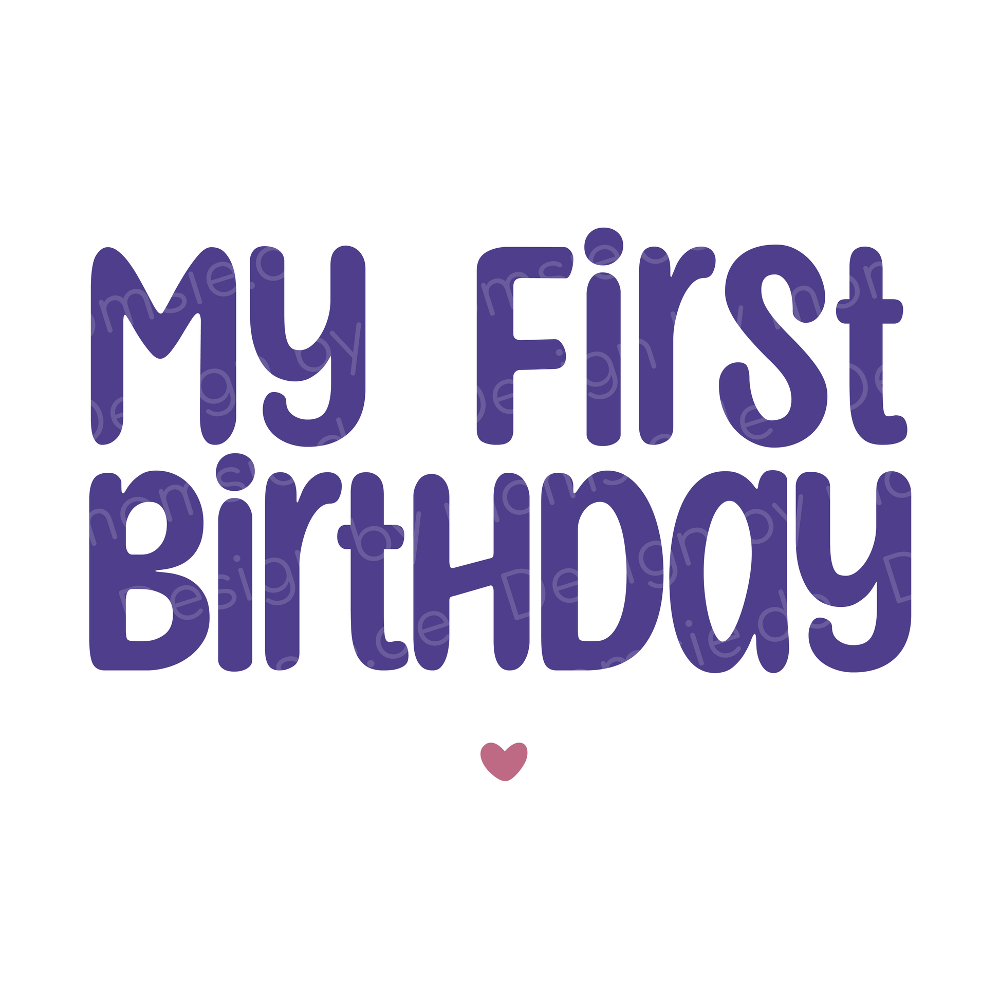 Babybody → Aufdruck: My first Birthday (Lila)