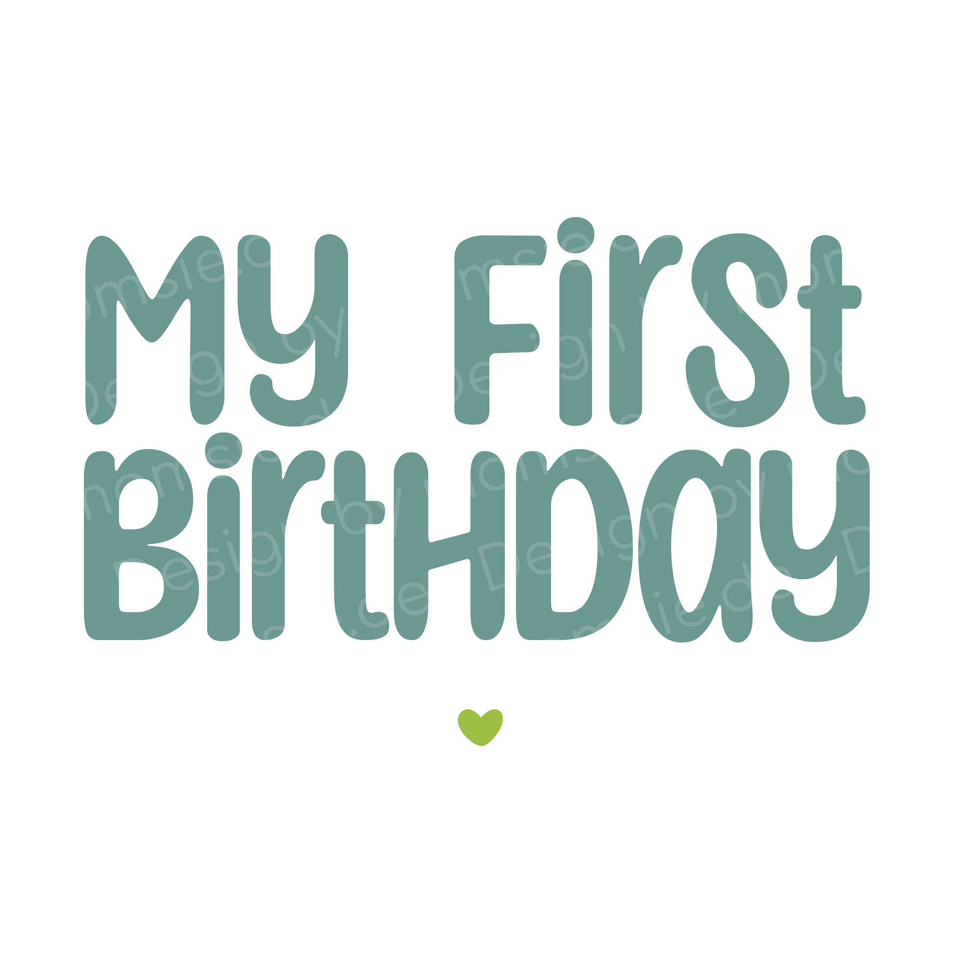 Babybody → Aufdruck: My first Birthday (Türkis)