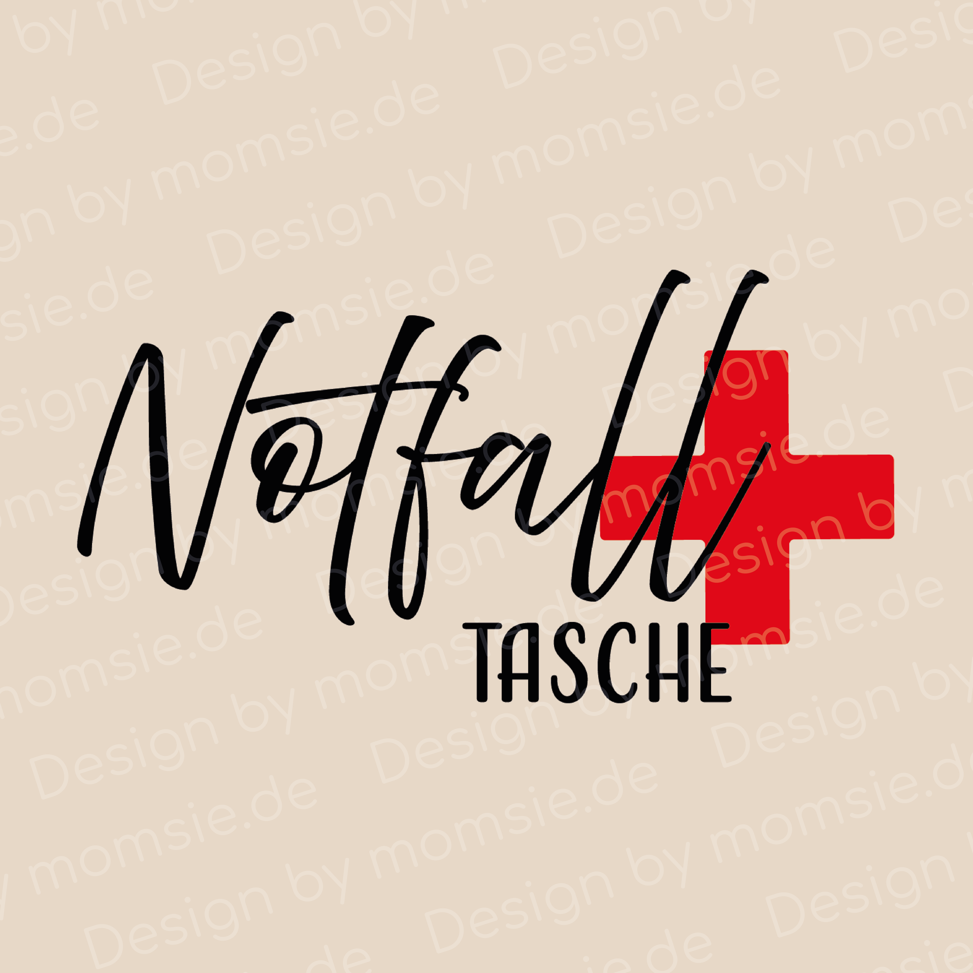 Zipper-Bag „Kate“ → Aufdruck: Notfall Tasche