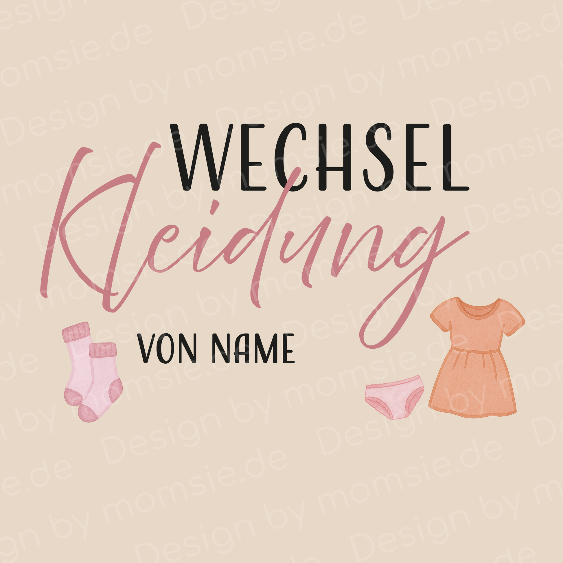 personalisierte Tragetasche "Caro" → Aufdruck: Wechselkleidung (rosa)