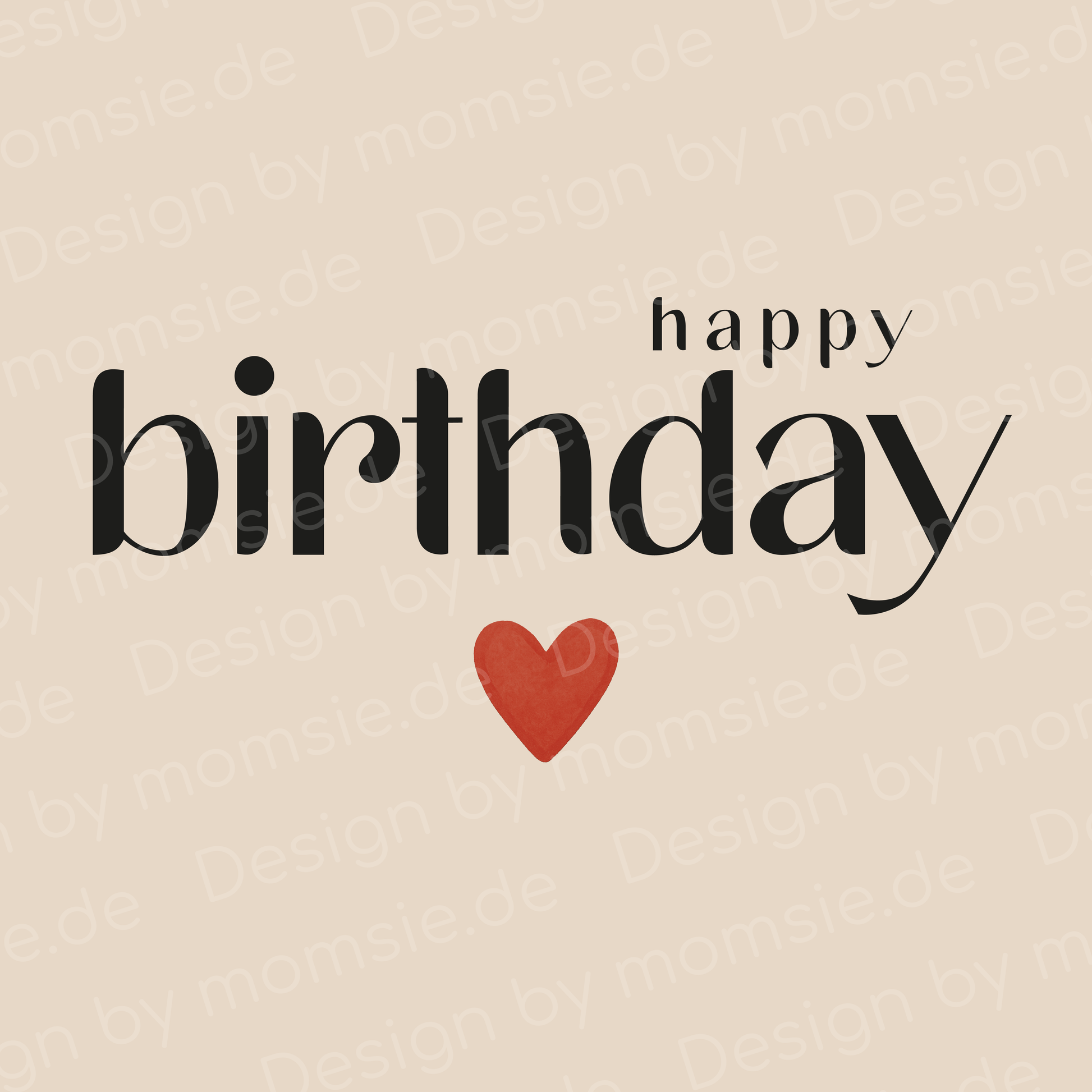 Geschenkbeutel (S) → Aufdruck: Happy Birthday (Herz)