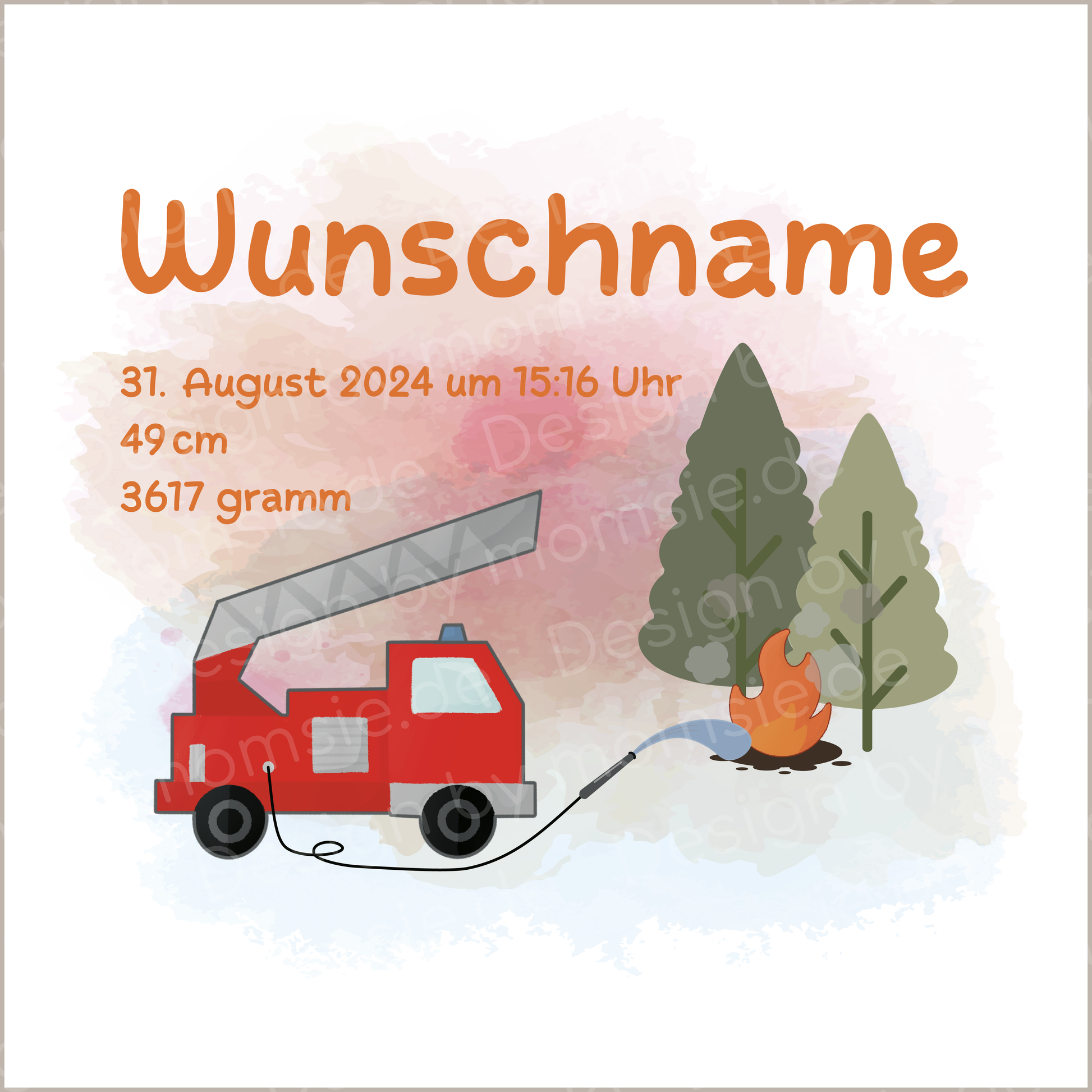 personalisiertes Kissen → Aufdruck: Feuerwehr