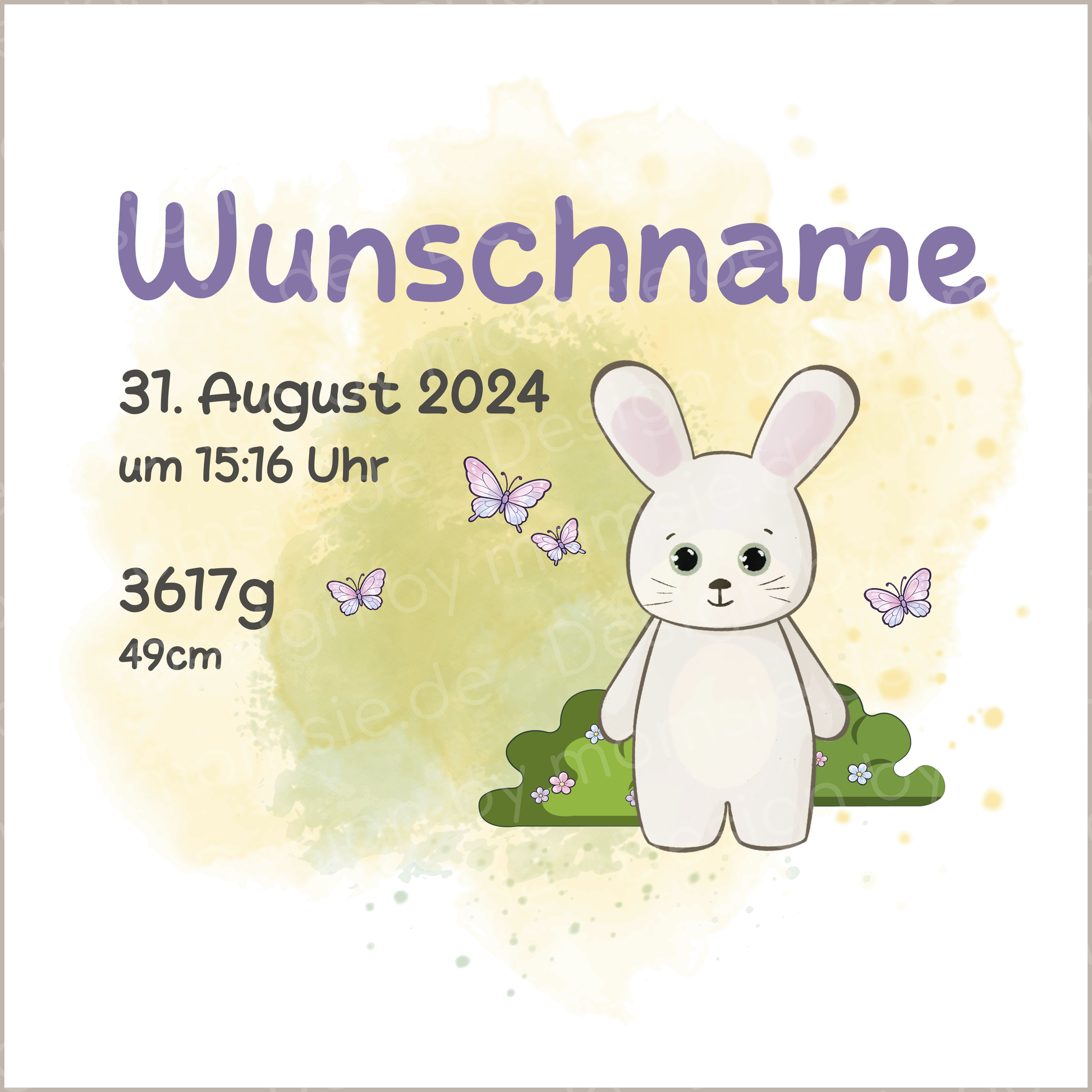 personalisiertes Lätzchen → Aufdruck: Hase