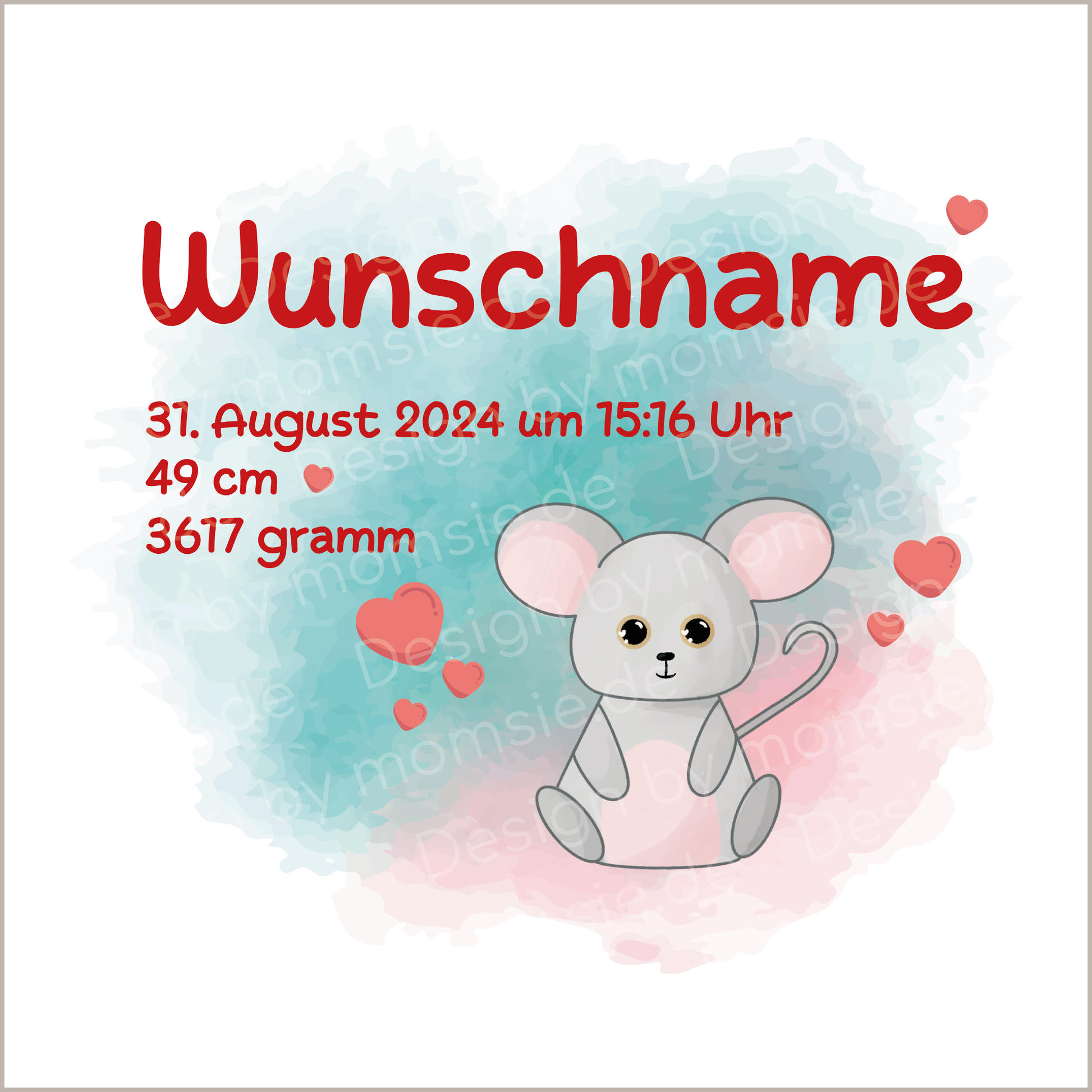 personalisiertes Lätzchen → Aufdruck: Maus