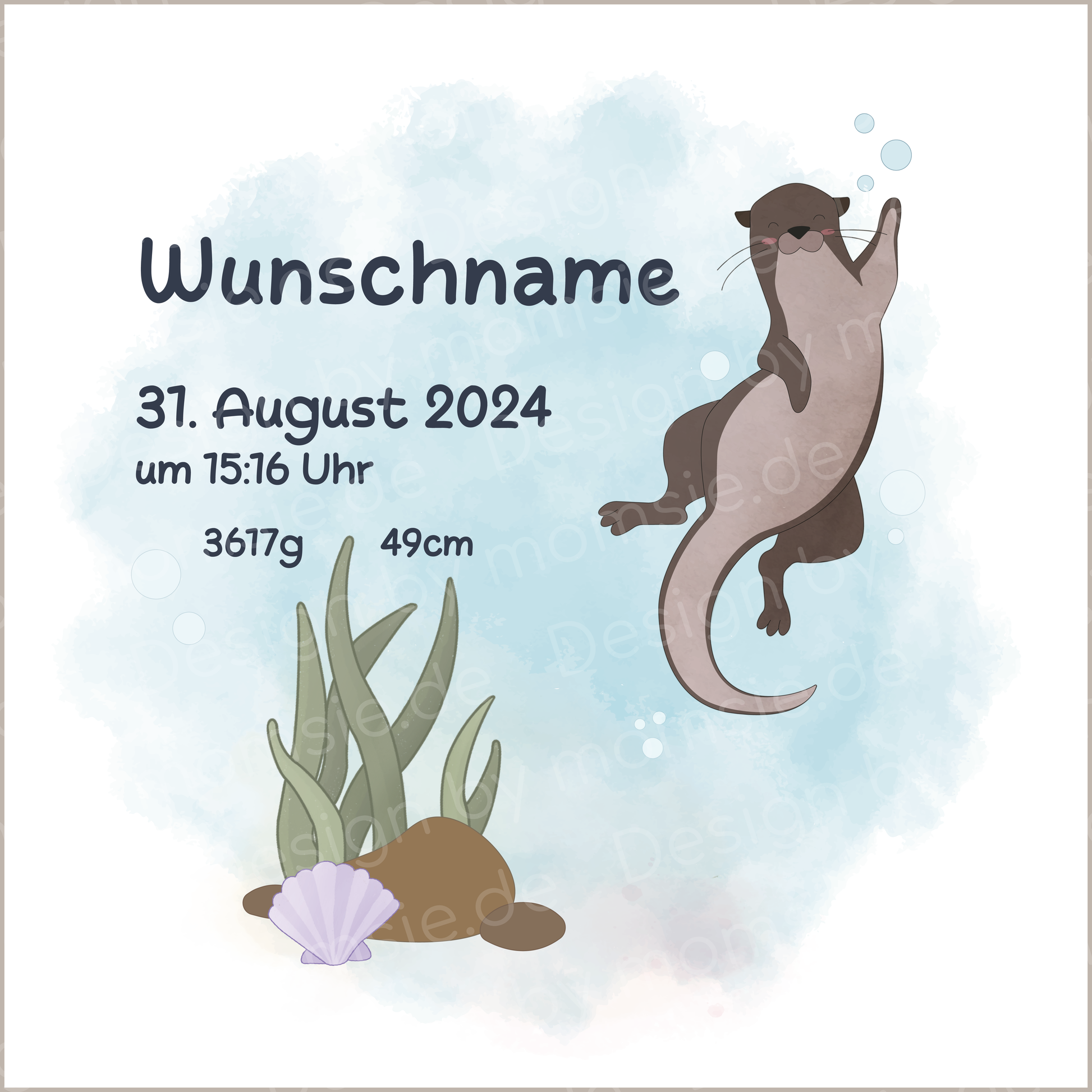 personalisiertes Kissen → Aufdruck: Otter