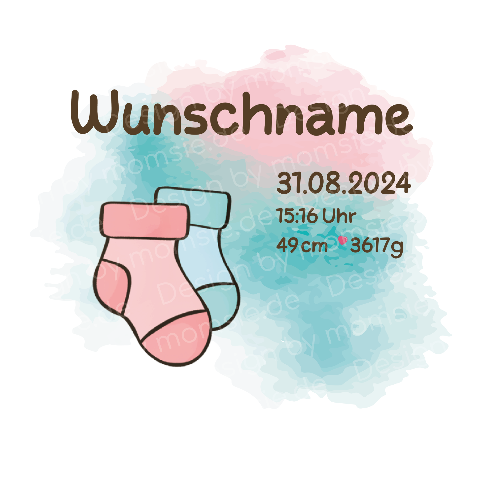 personalisiertes Lätzchen → Aufdruck: Socken
