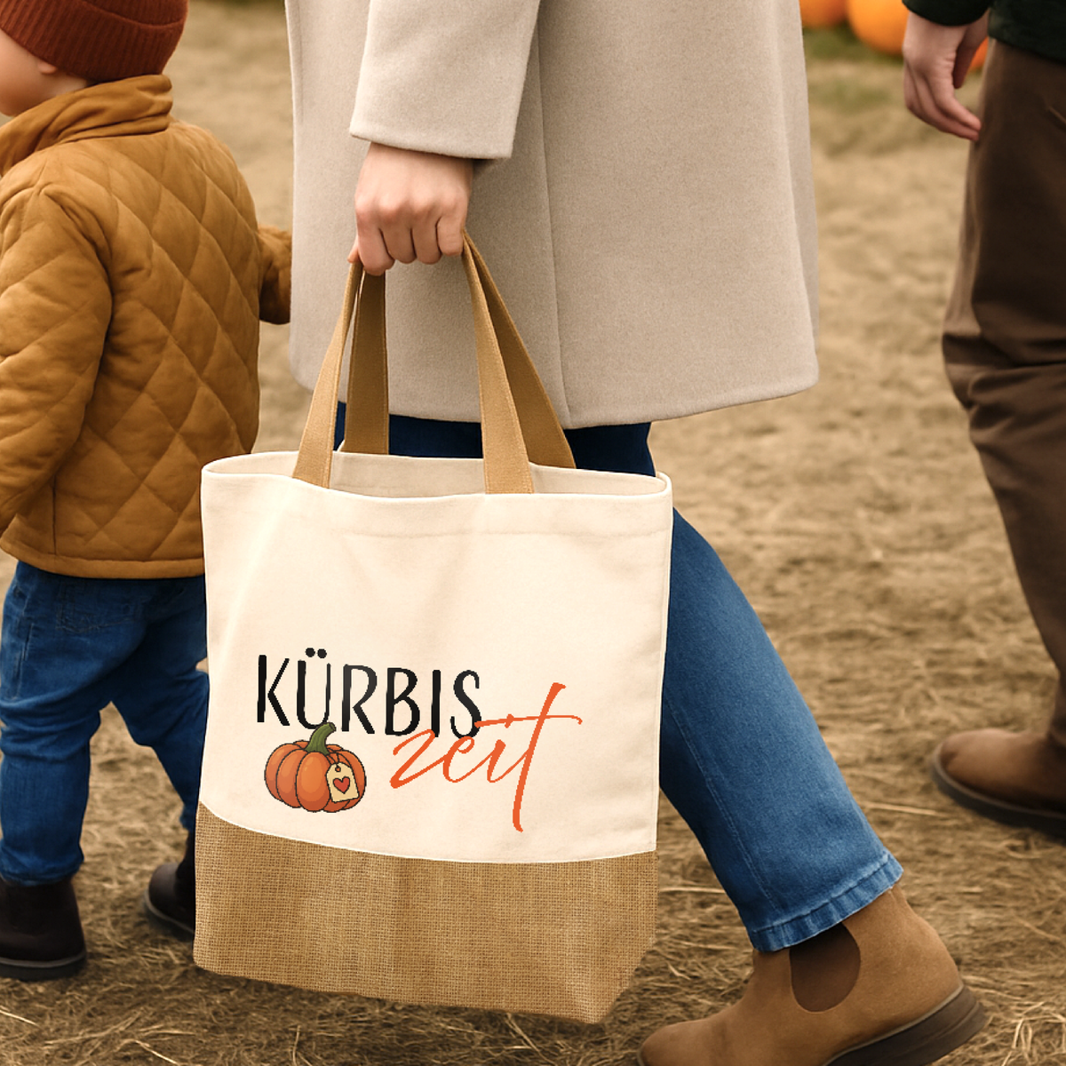 Baumwoll-Jute-Tragetasche „Judith“ → Kürbiszeit