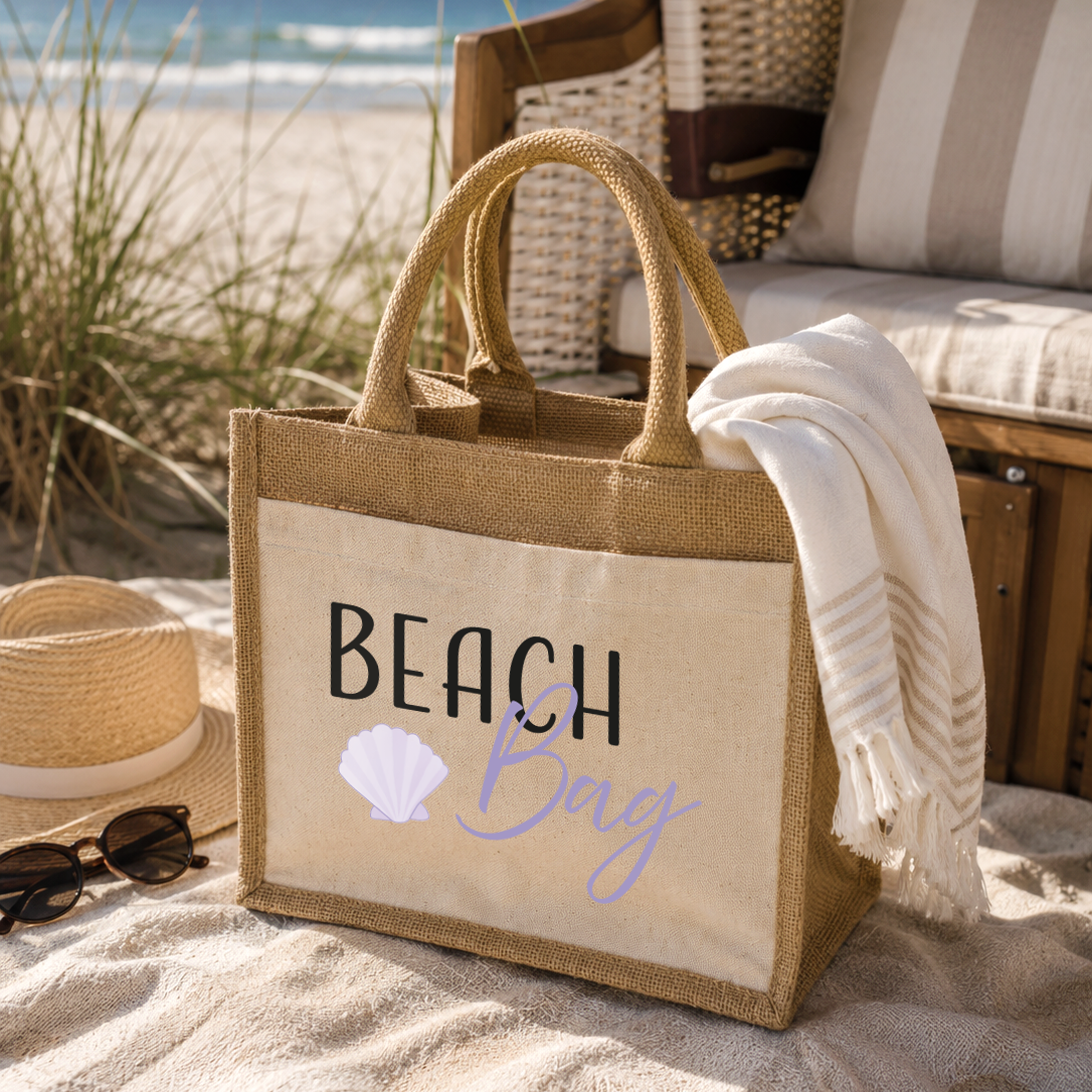 Jute-Shopper "Sara" → Aufdruck: Beach Bag