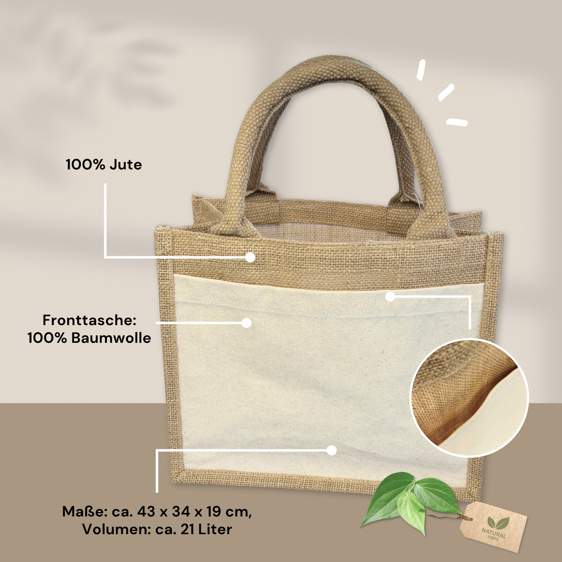 Jute-Shopper "Sara" → Aufdruck: Oma-Eigenschaften