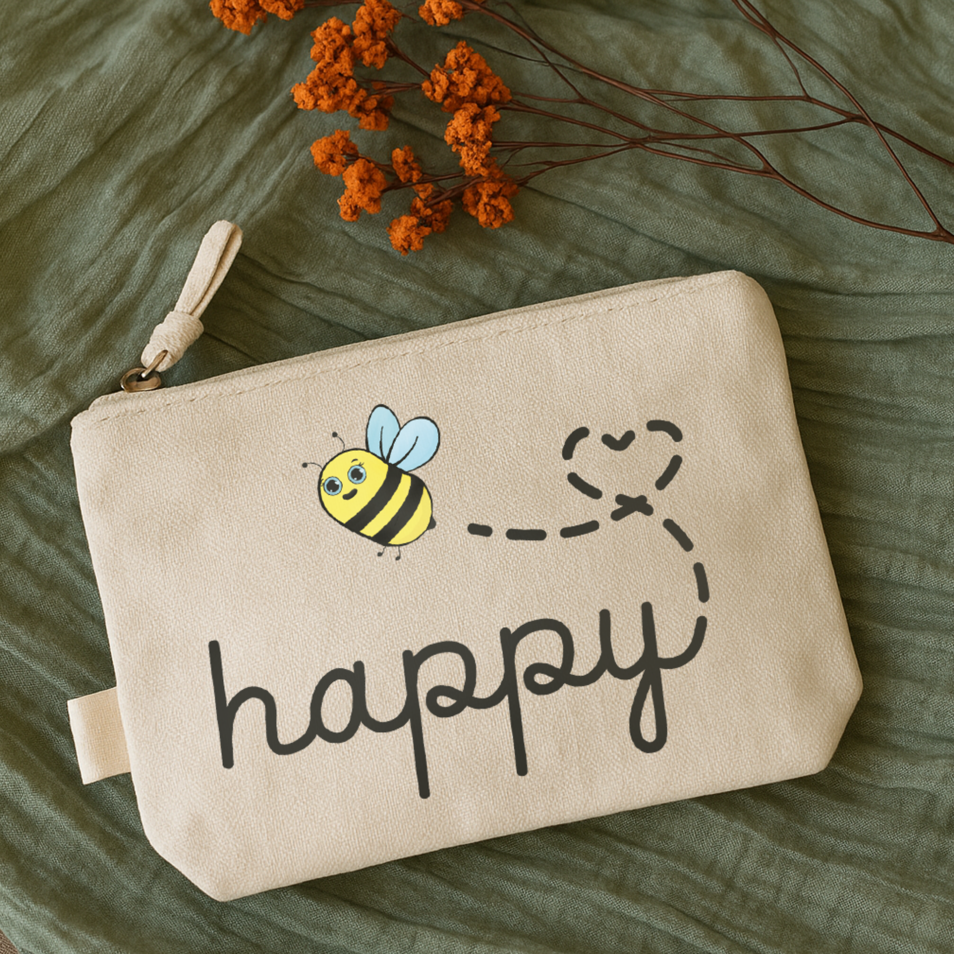 Zipper-Bag „Kate“ → Aufdruck: Happy