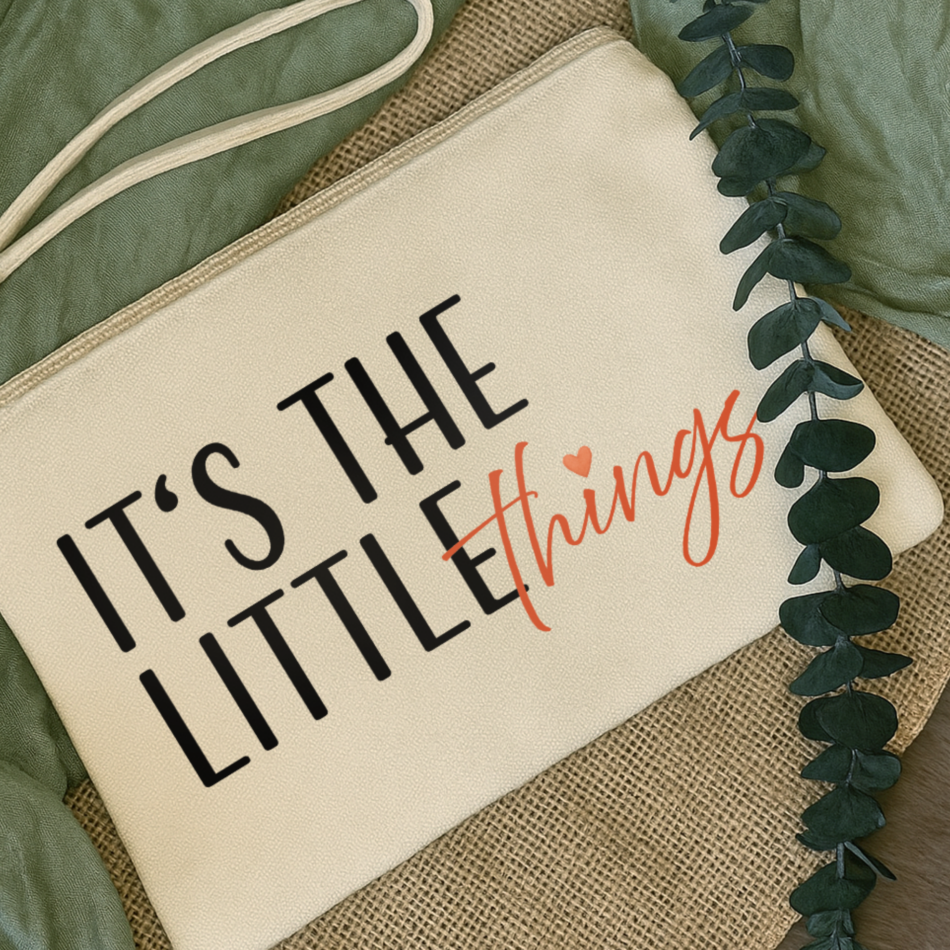Zipper-Bag „Lala“ → Aufdruck: Its the little things