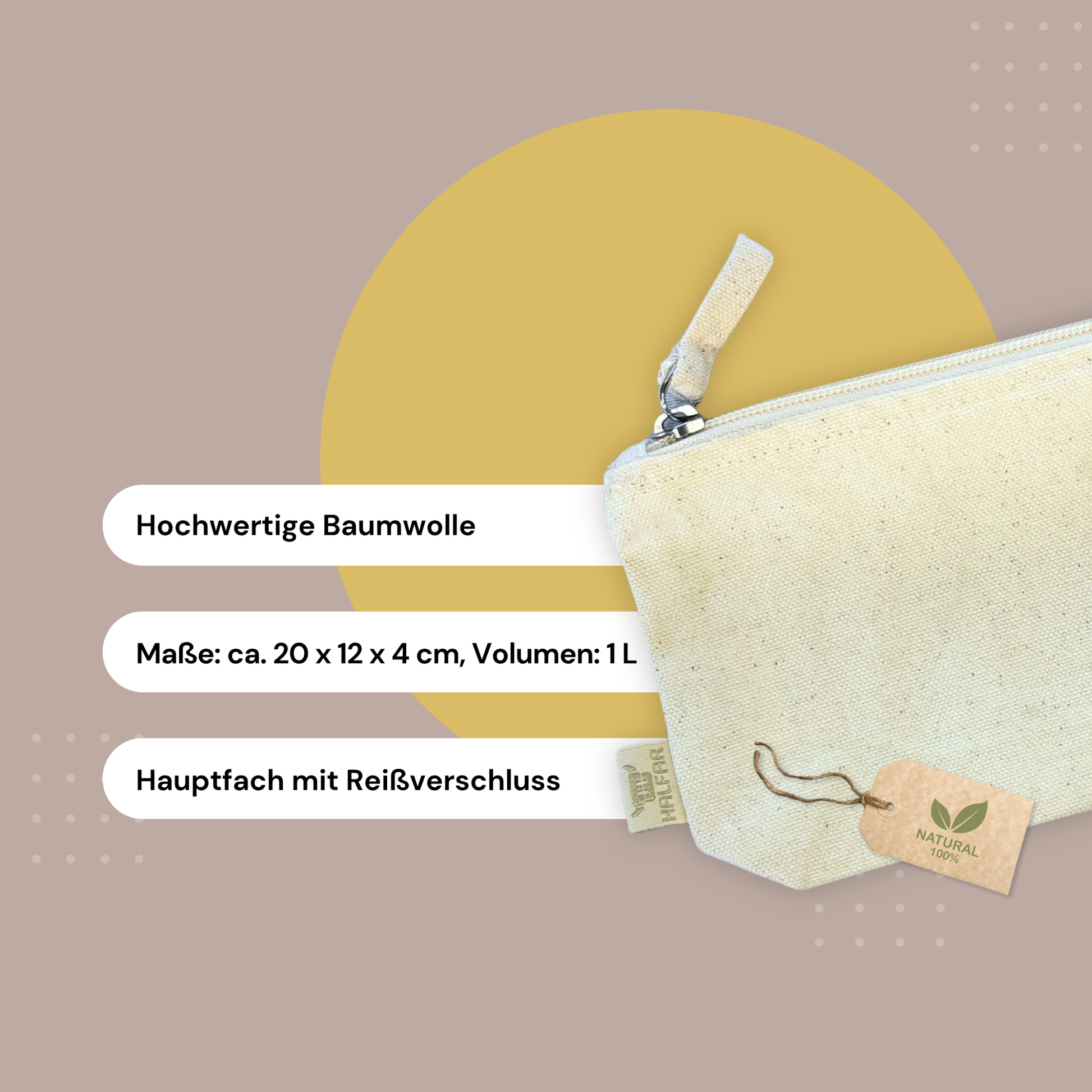 Zipper-Bag „Kate“ → Aufdruck: Notfall Tasche