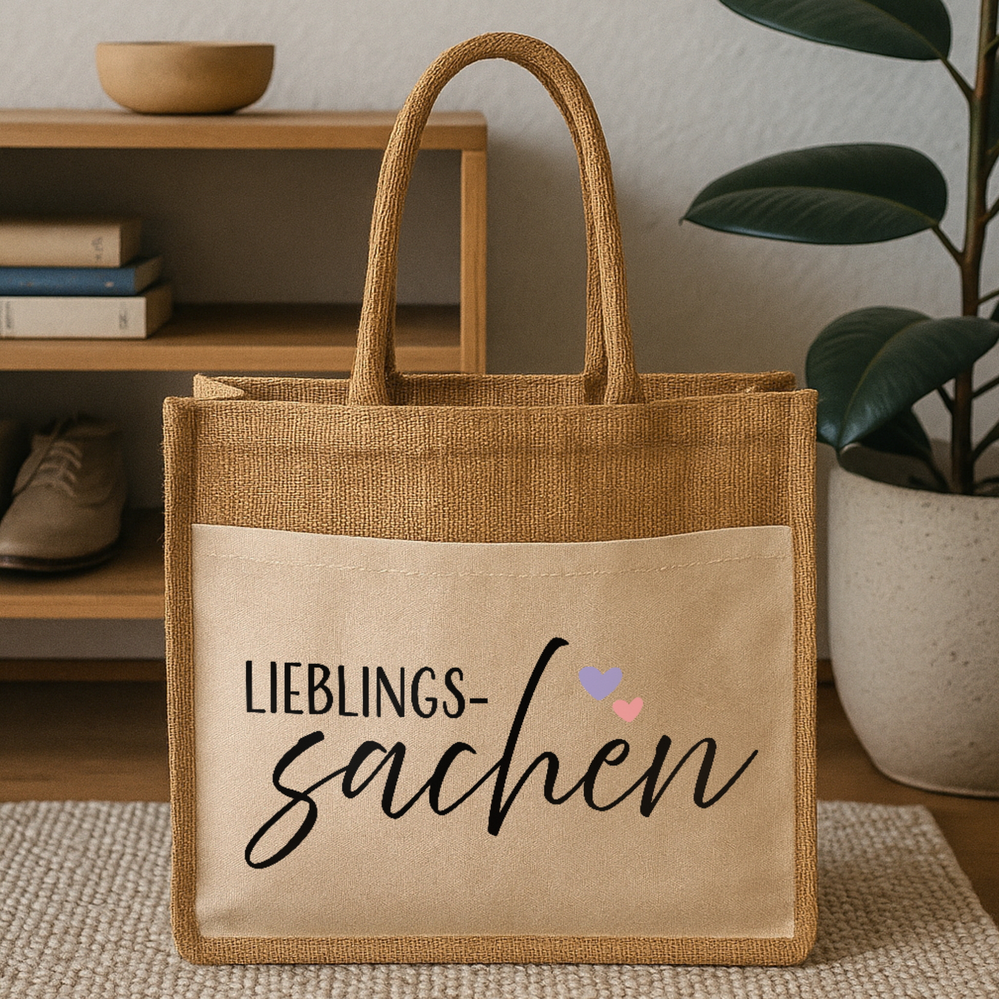 Jute-Shopper "Sara" → Aufdruck: Lieblingssachen