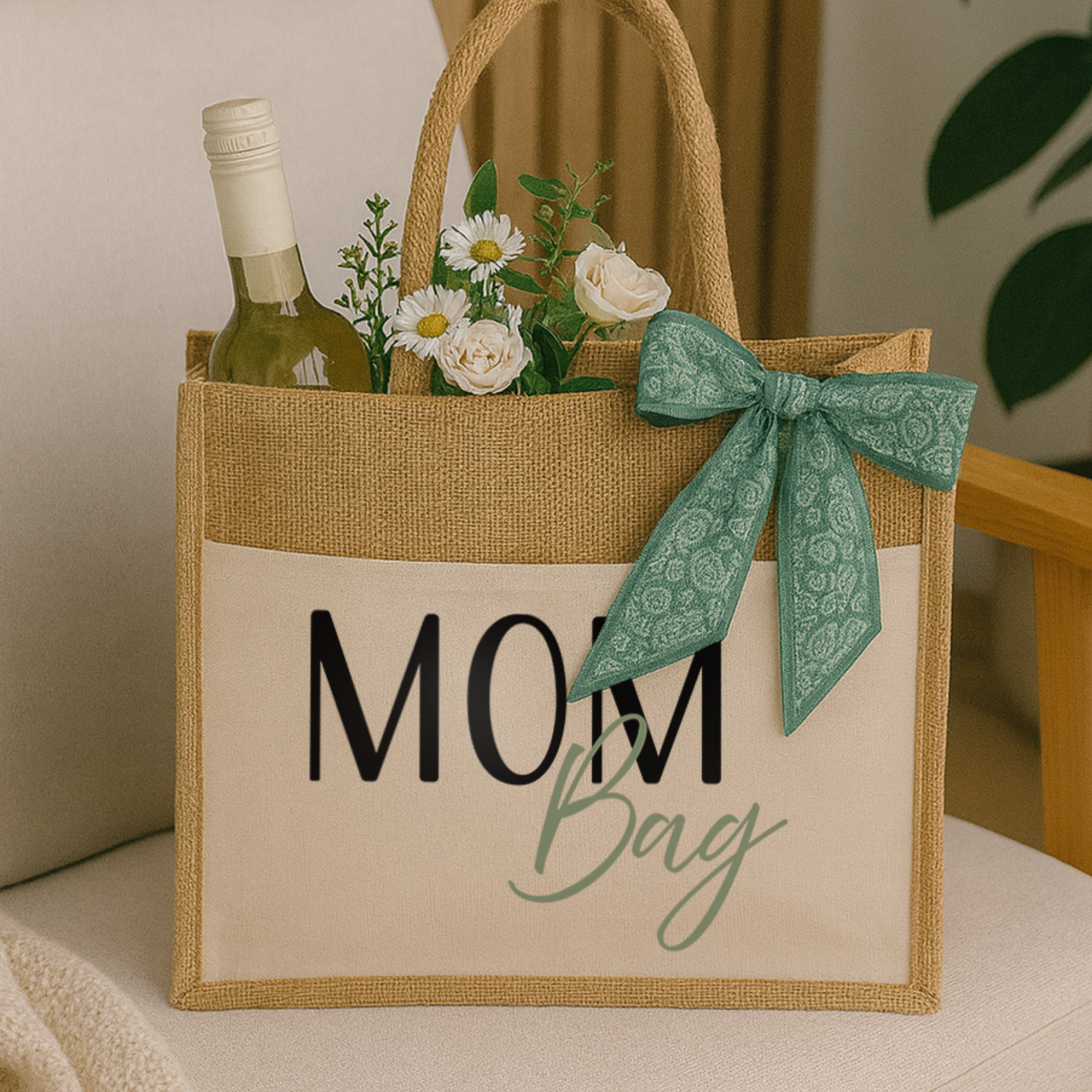 Jute-Shopper "Sara" → Aufdruck: Mom Bag