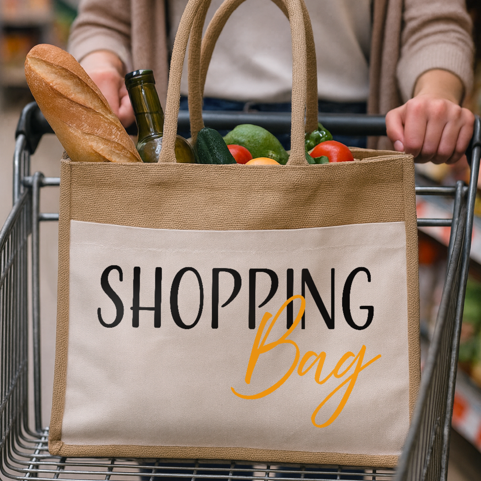 Jute-Shopper "Sara" → Aufdruck: Shopping Bag