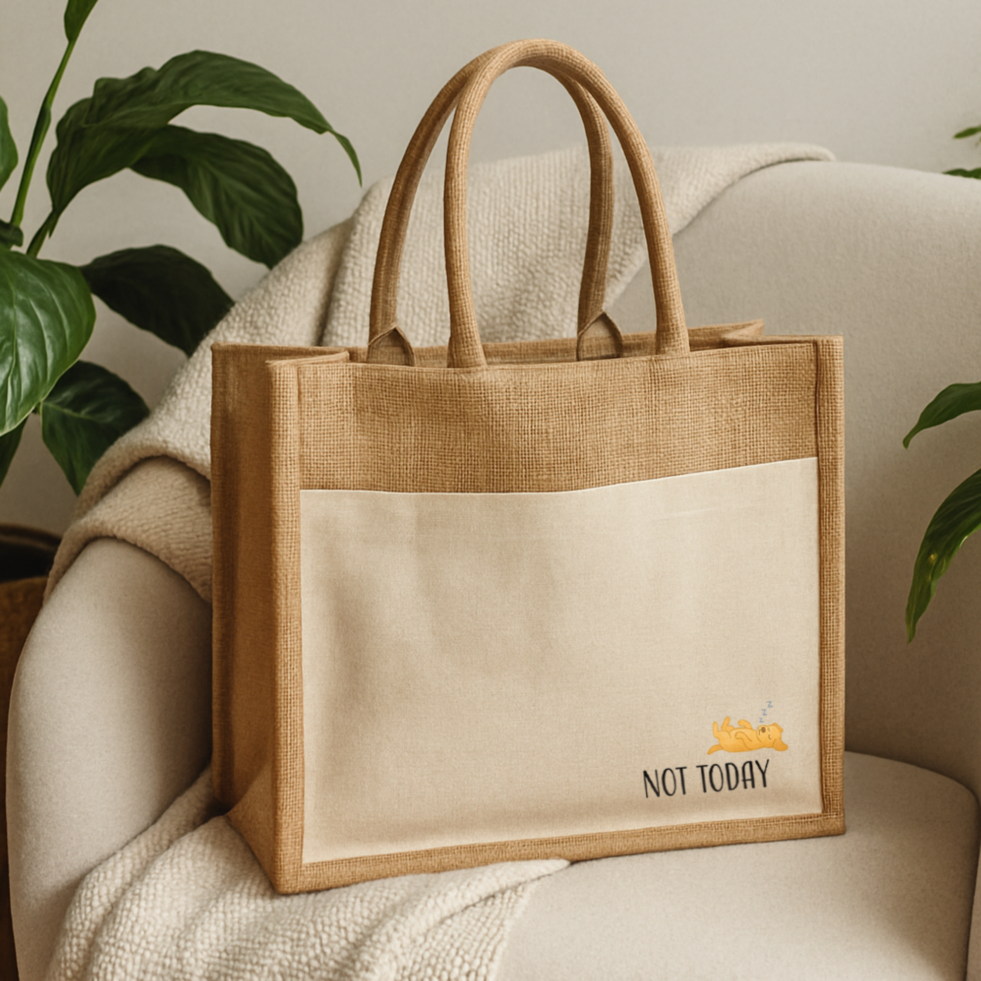 Jute-Shopper "Sara" → Aufdruck: Not Today