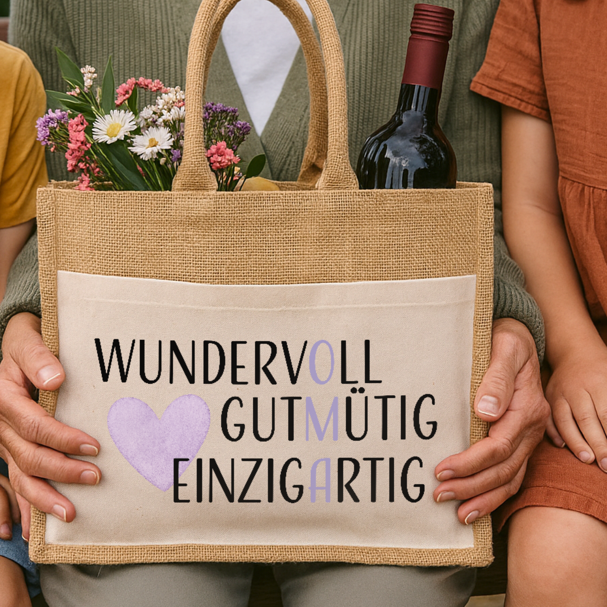 Jute-Shopper "Sara" → Aufdruck: Oma-Eigenschaften