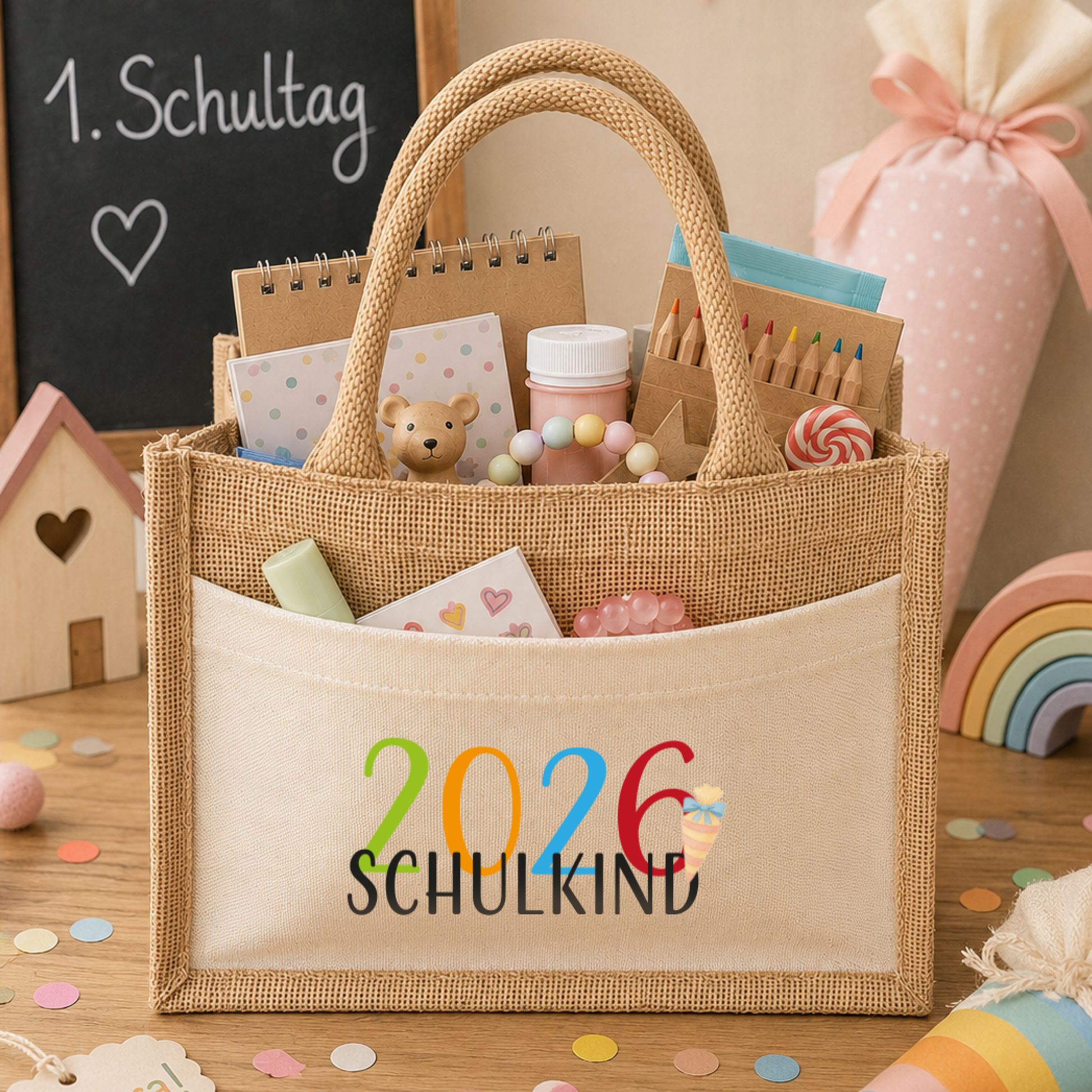 Jute Shopper "Lara" → Aufdruck: Schulkind 2026