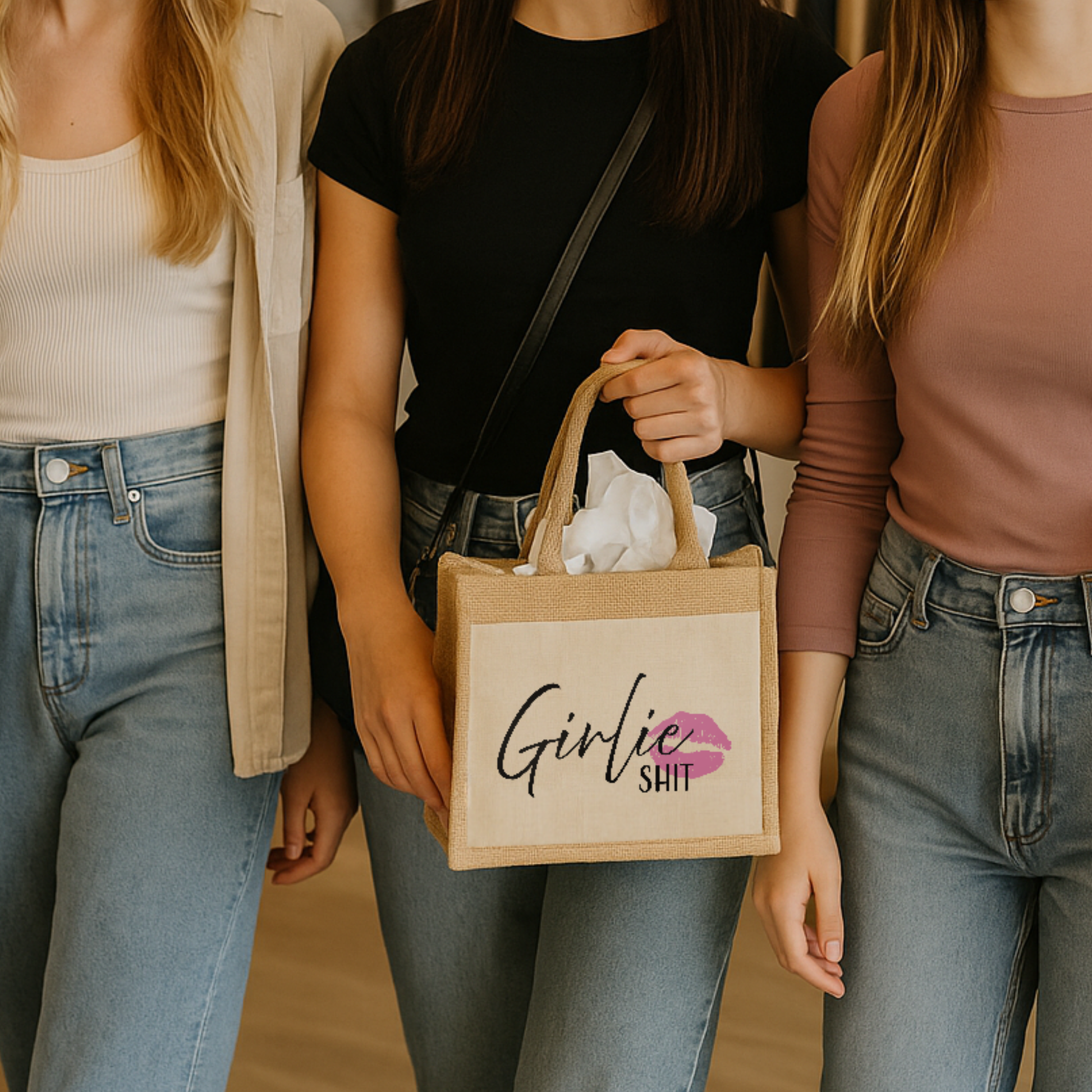 Jute Shopper "Lara" → Aufdruck: Girlie Shit