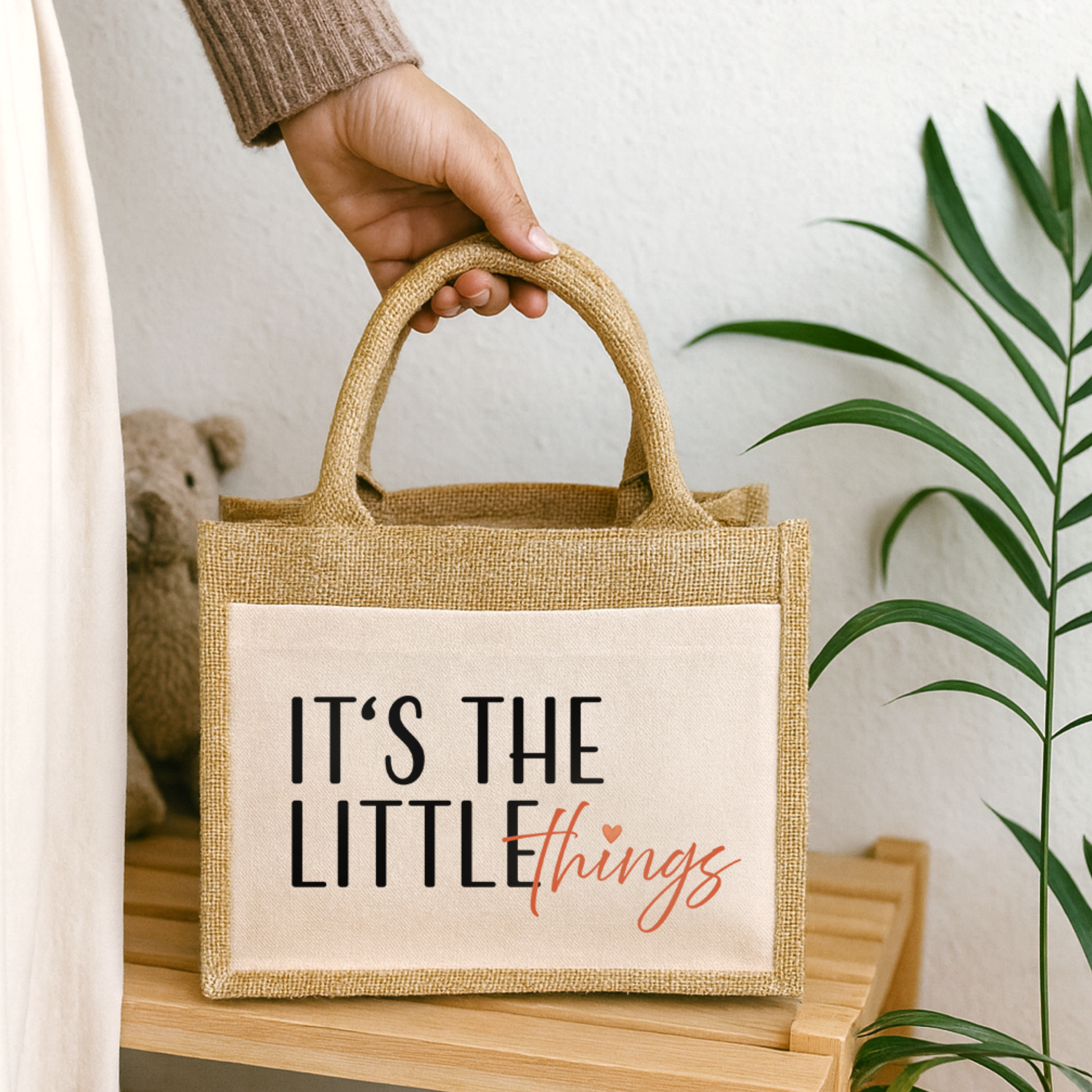 Jute Shopper "Lara" → Aufdruck: Its the little things