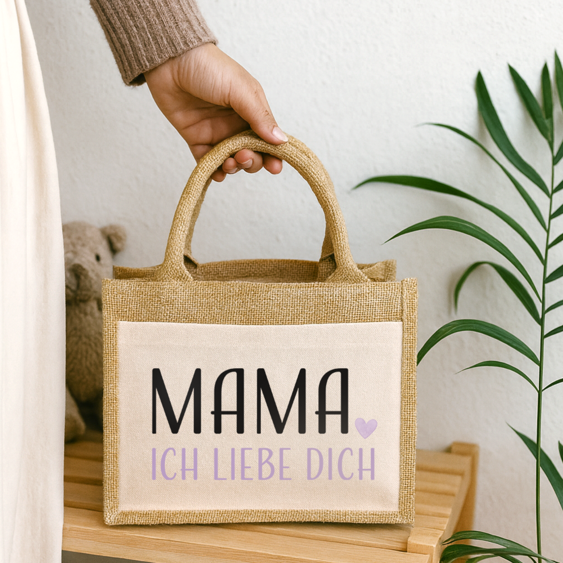 Jute Shopper "Lara" → Aufdruck: Mama, ich liebe dich