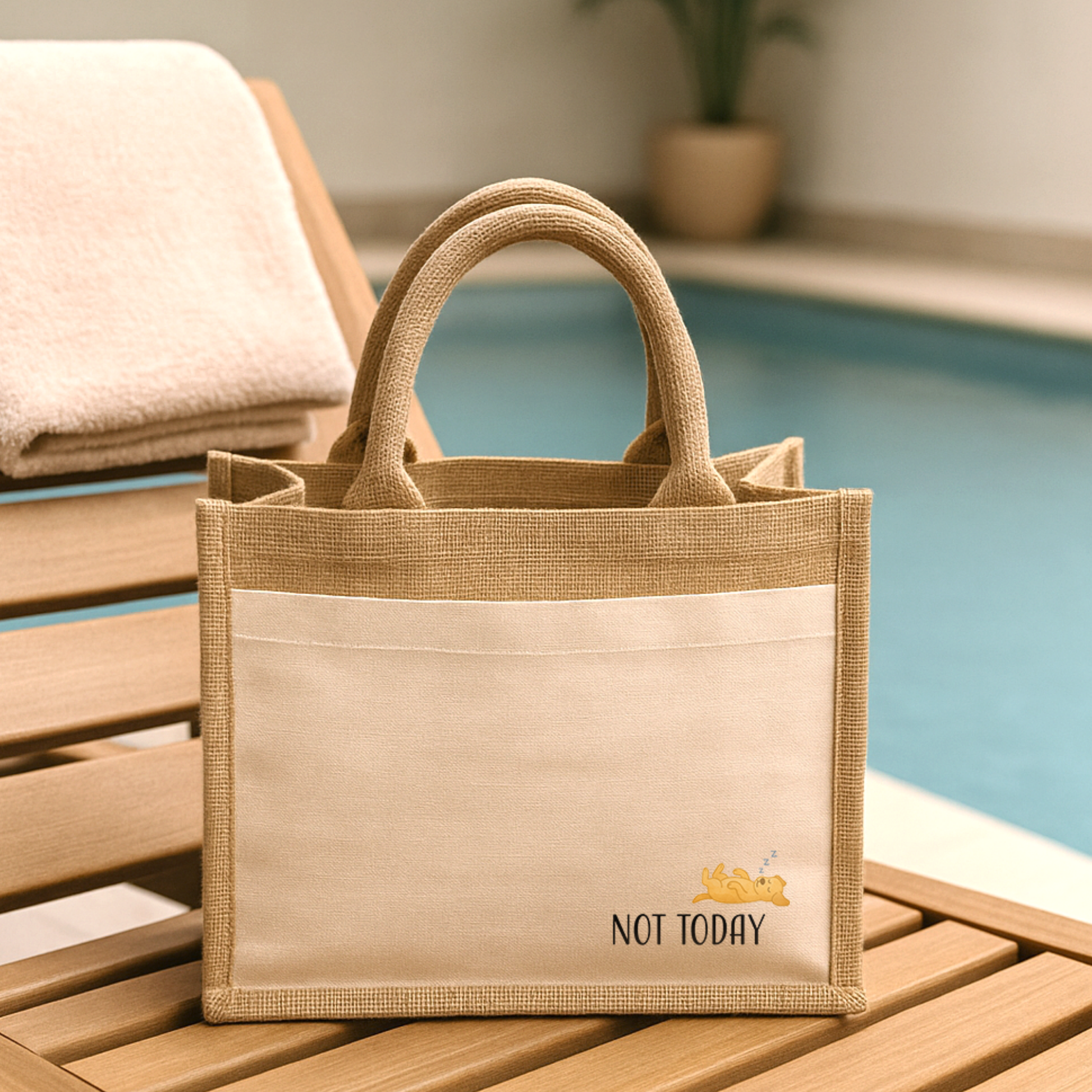 Jute Shopper "Lara" → Aufdruck: Not today