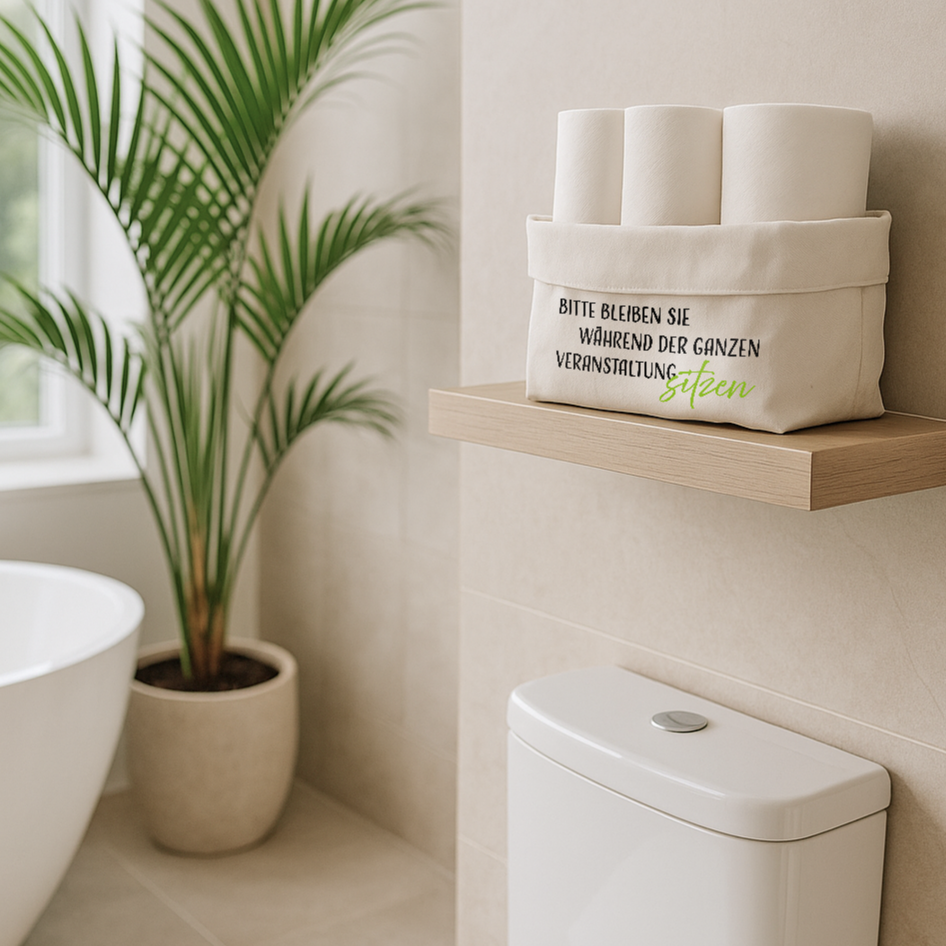 Organizer „Hannah“ → Aufdruck: Bitte während der ganzen Veranstaltung sitzen