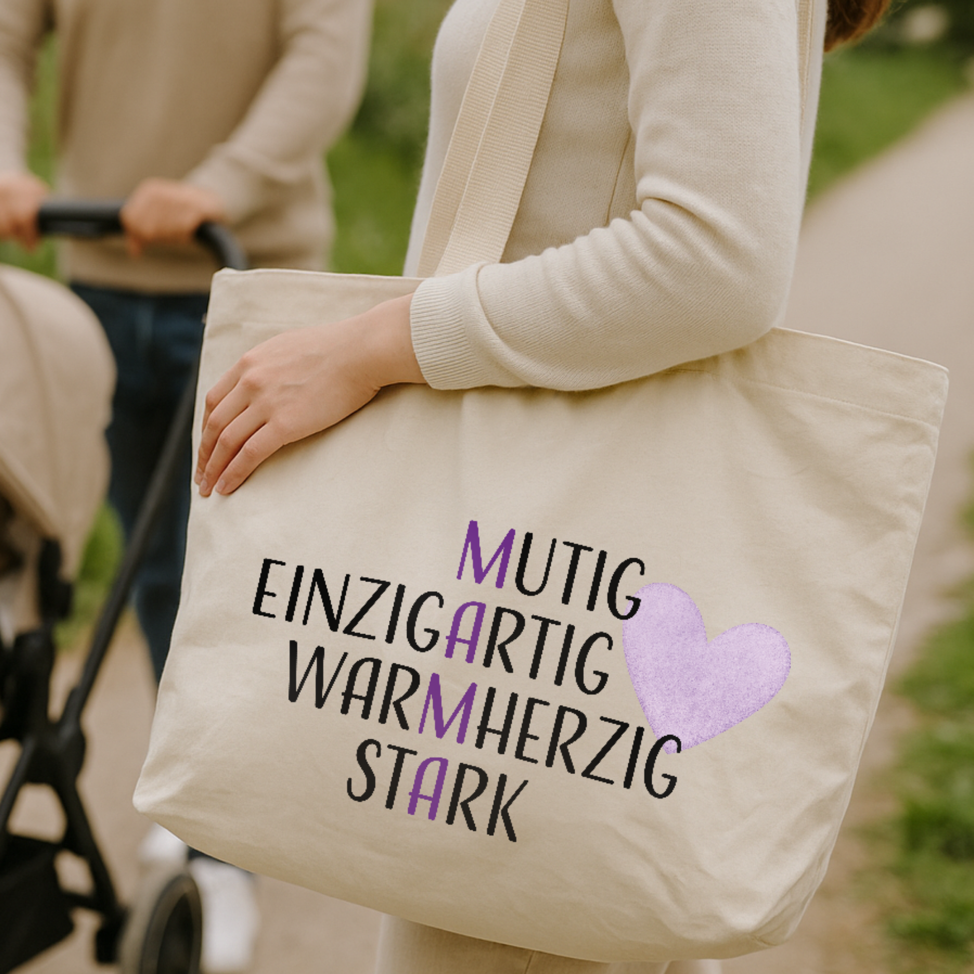 Cotton-Bag "Cassie" → Aufdruck: Mama-Eigenschaften
