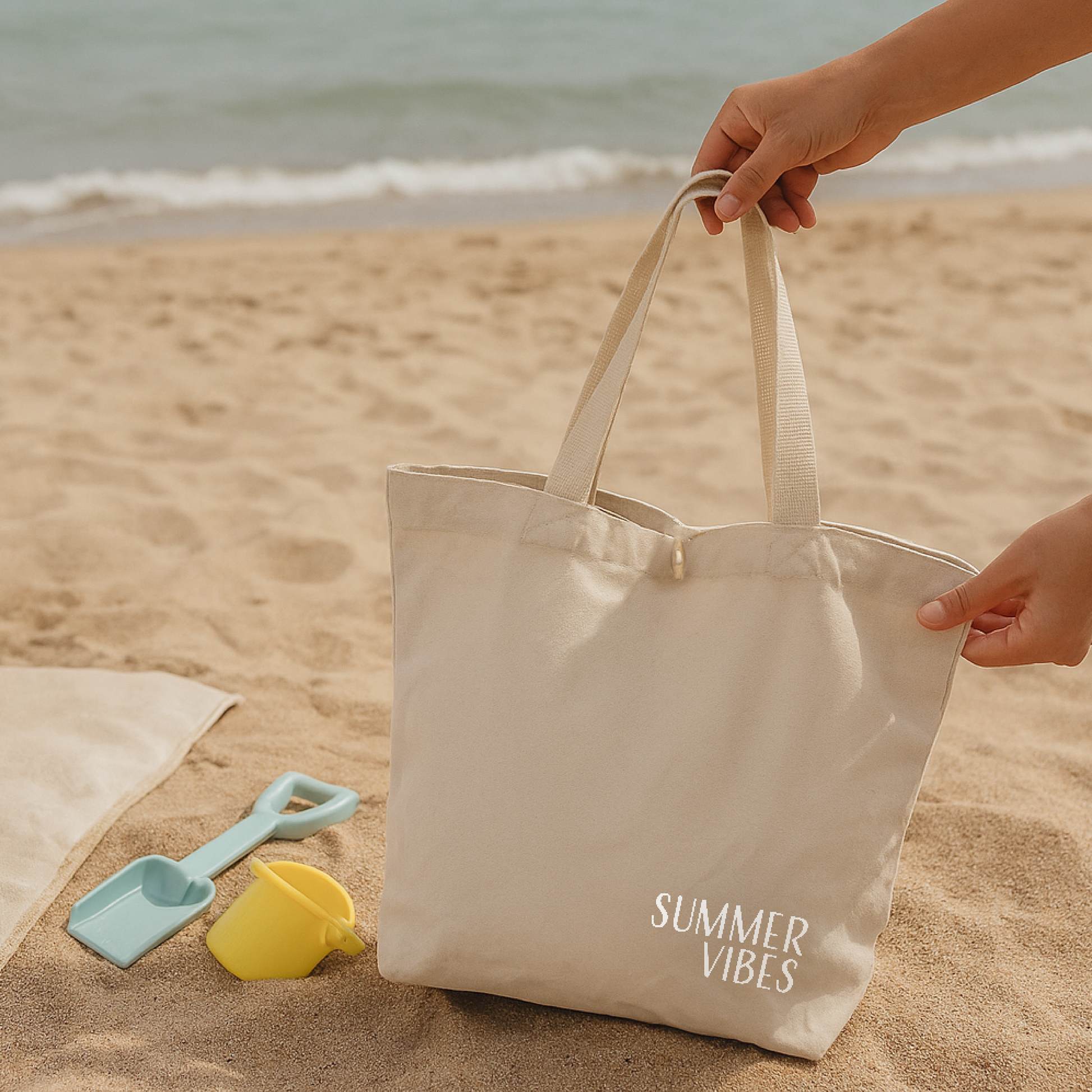 Cotton-Bag "Cassie" → Aufdruck: Summer Vibes