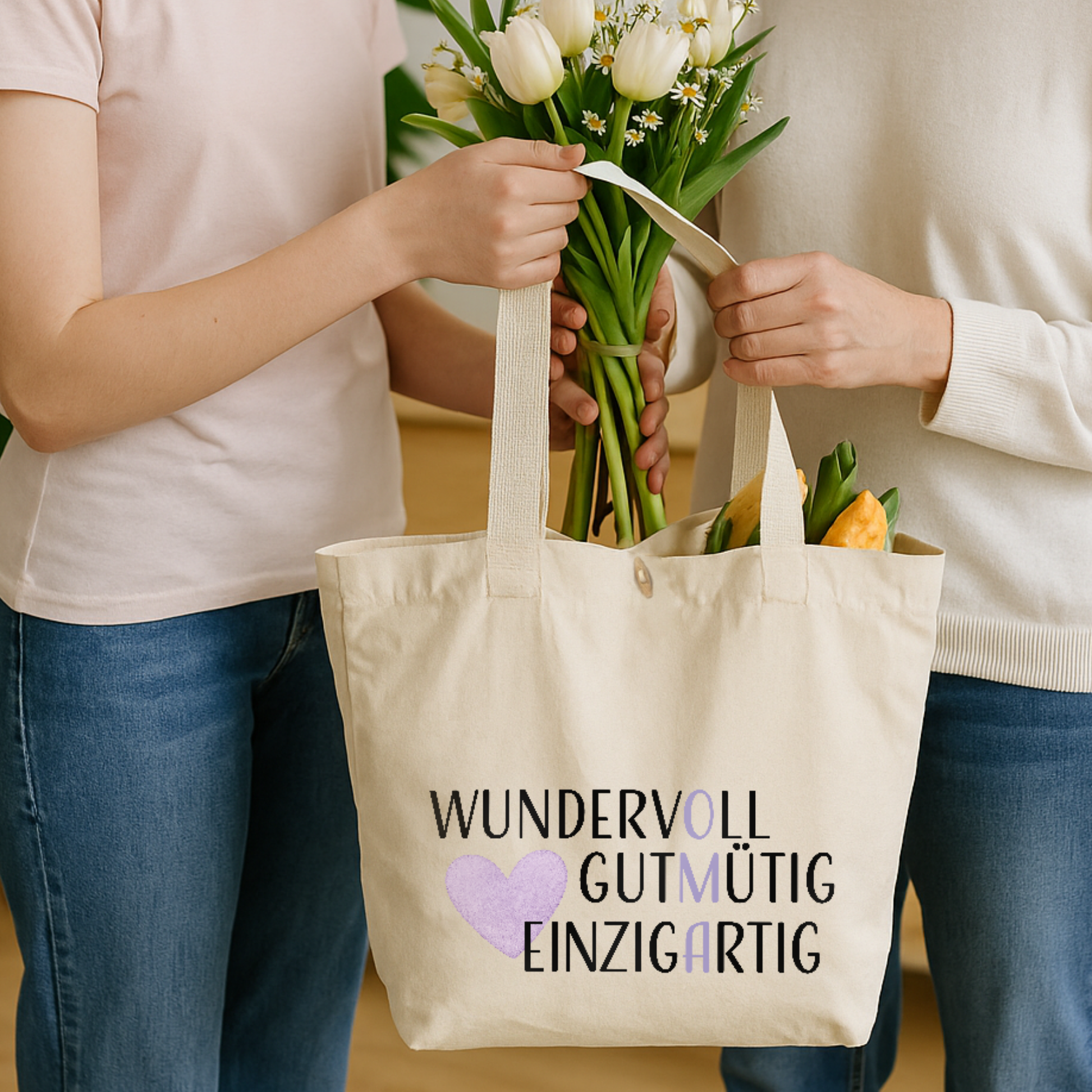 Cotton-Bag "Cassie" → Aufdruck: Oma-Eigenschaften