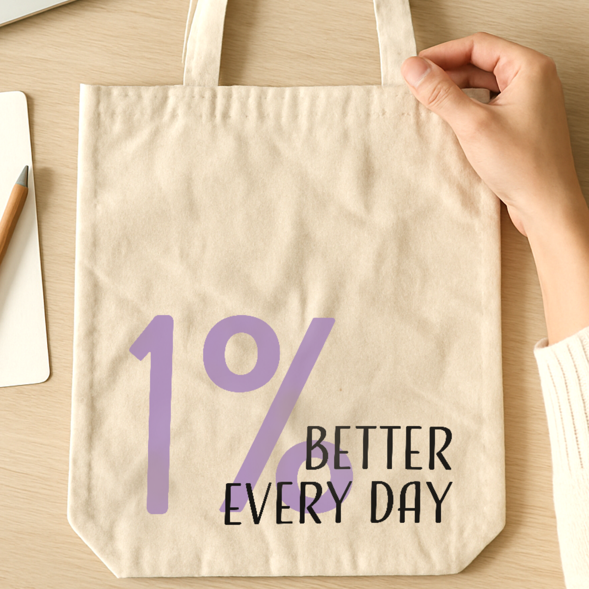 Tragetasche "Caro" → Aufdruck: 1% better every day