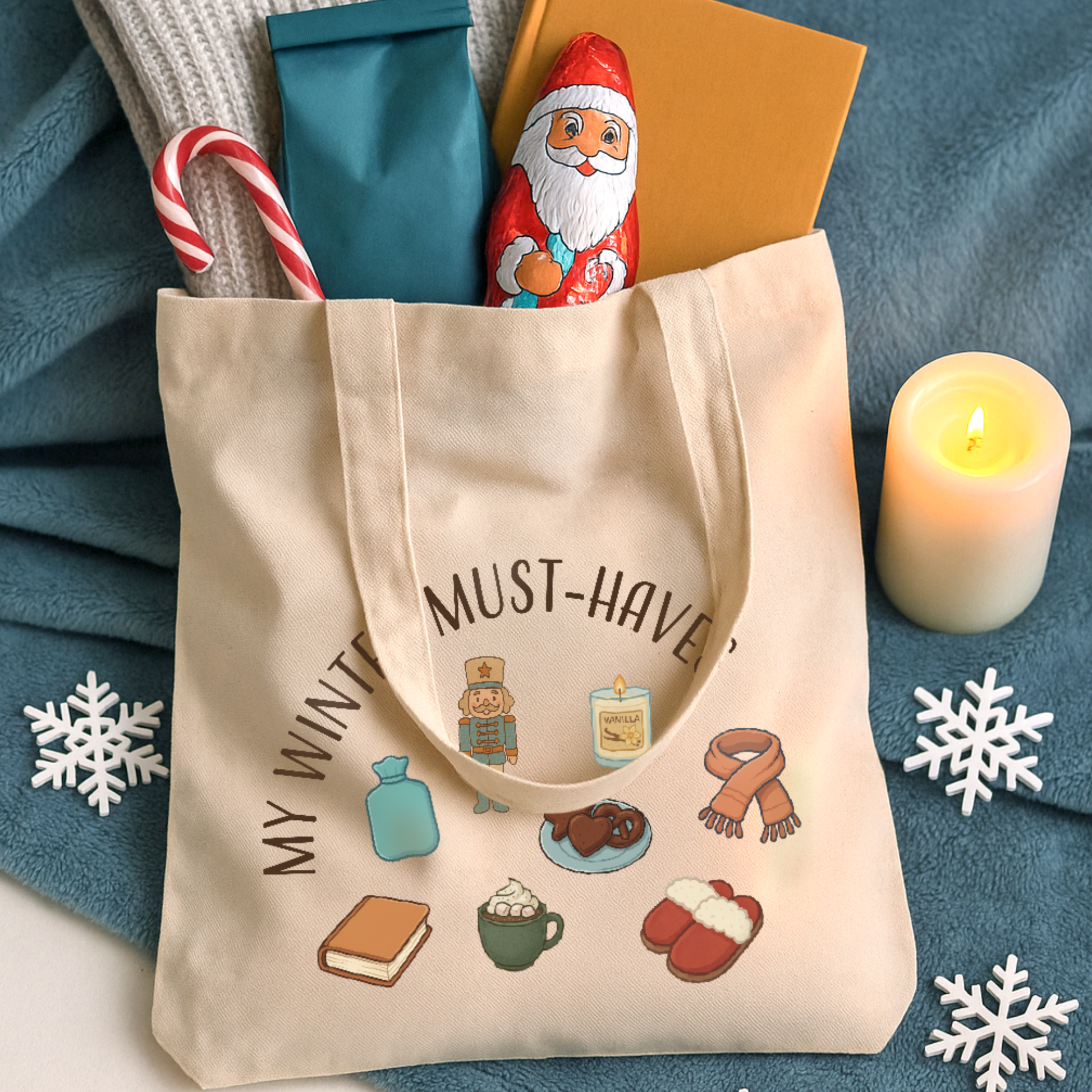 Tragetasche "Caro" → Aufdruck: Winter Must-Haves