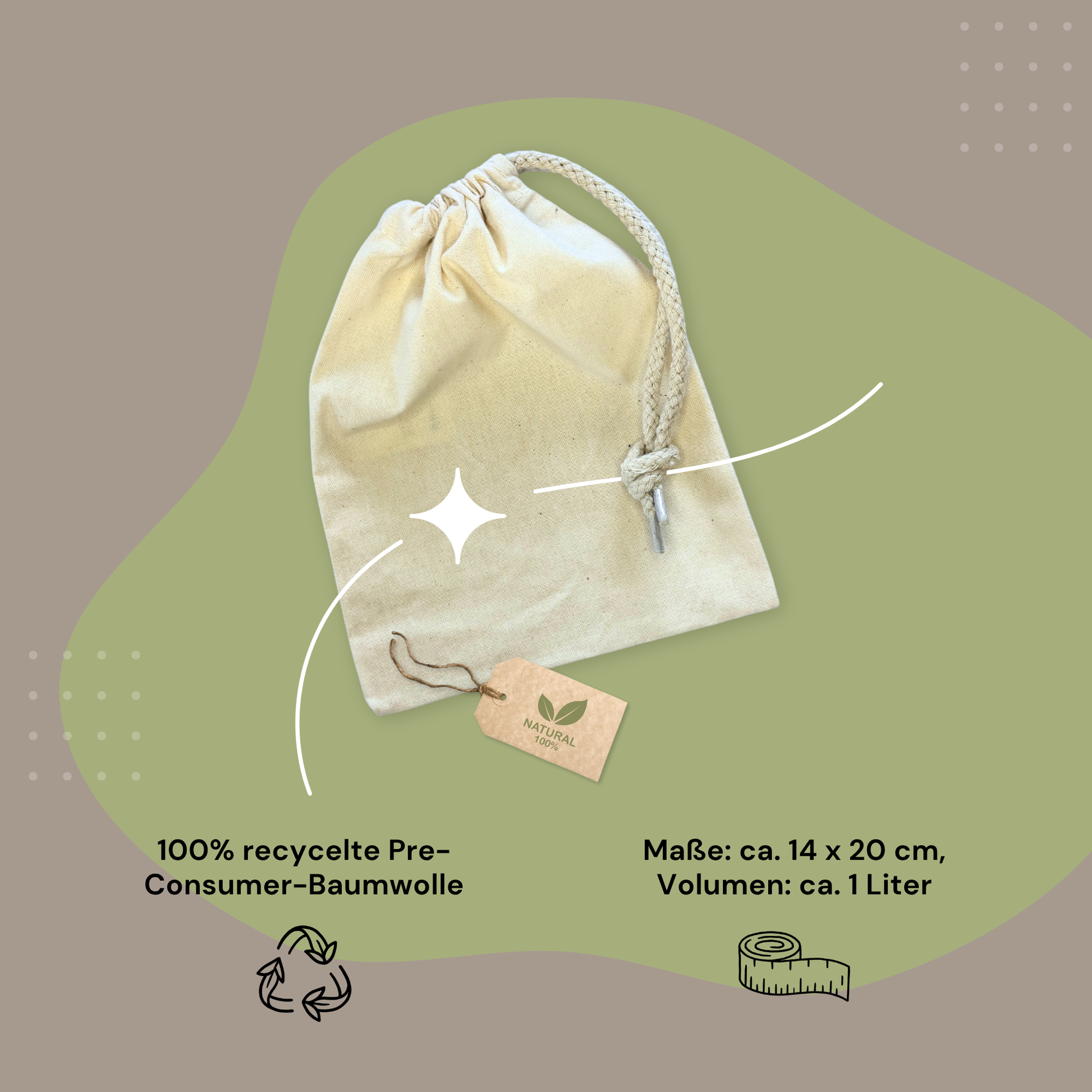 Geschenkbeutel (XS) → Aufdruck: Eine klitzekleine Kleinigkeit