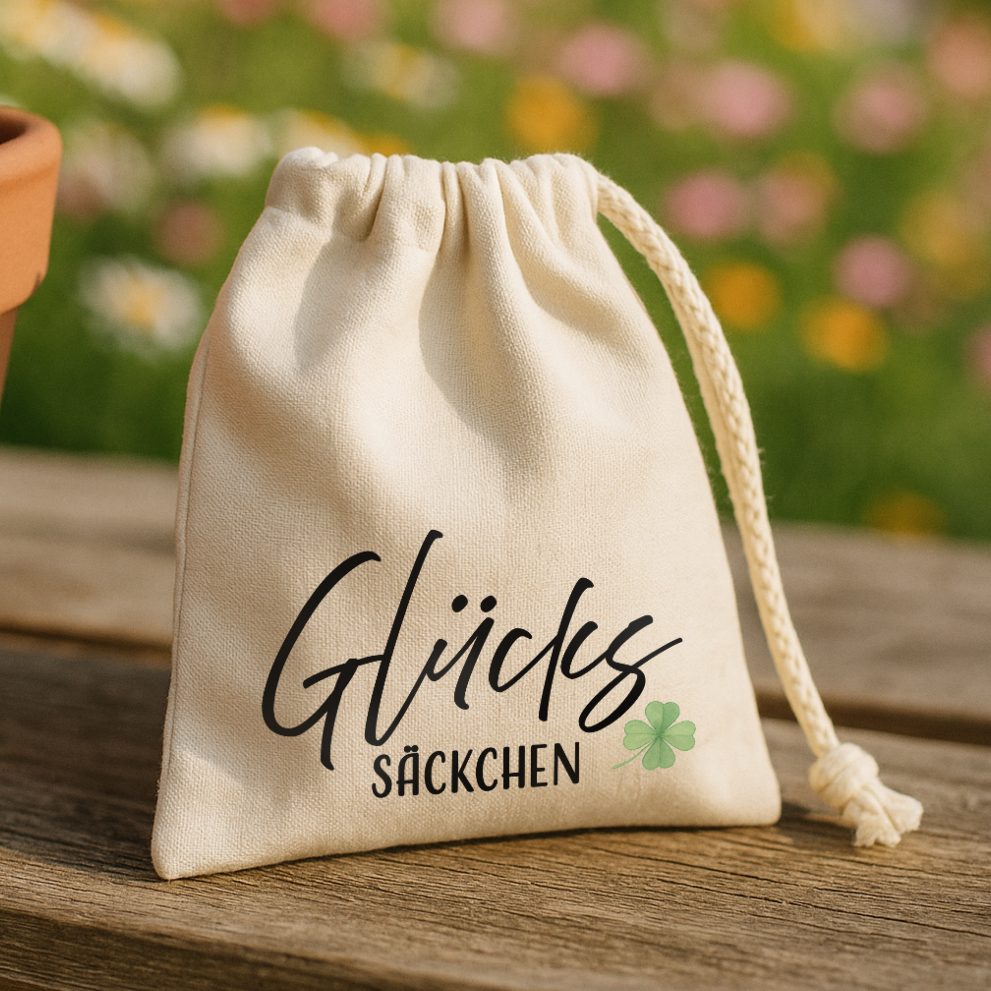 Geschenkbeutel (XS) → Aufdruck: Glückssäckchen