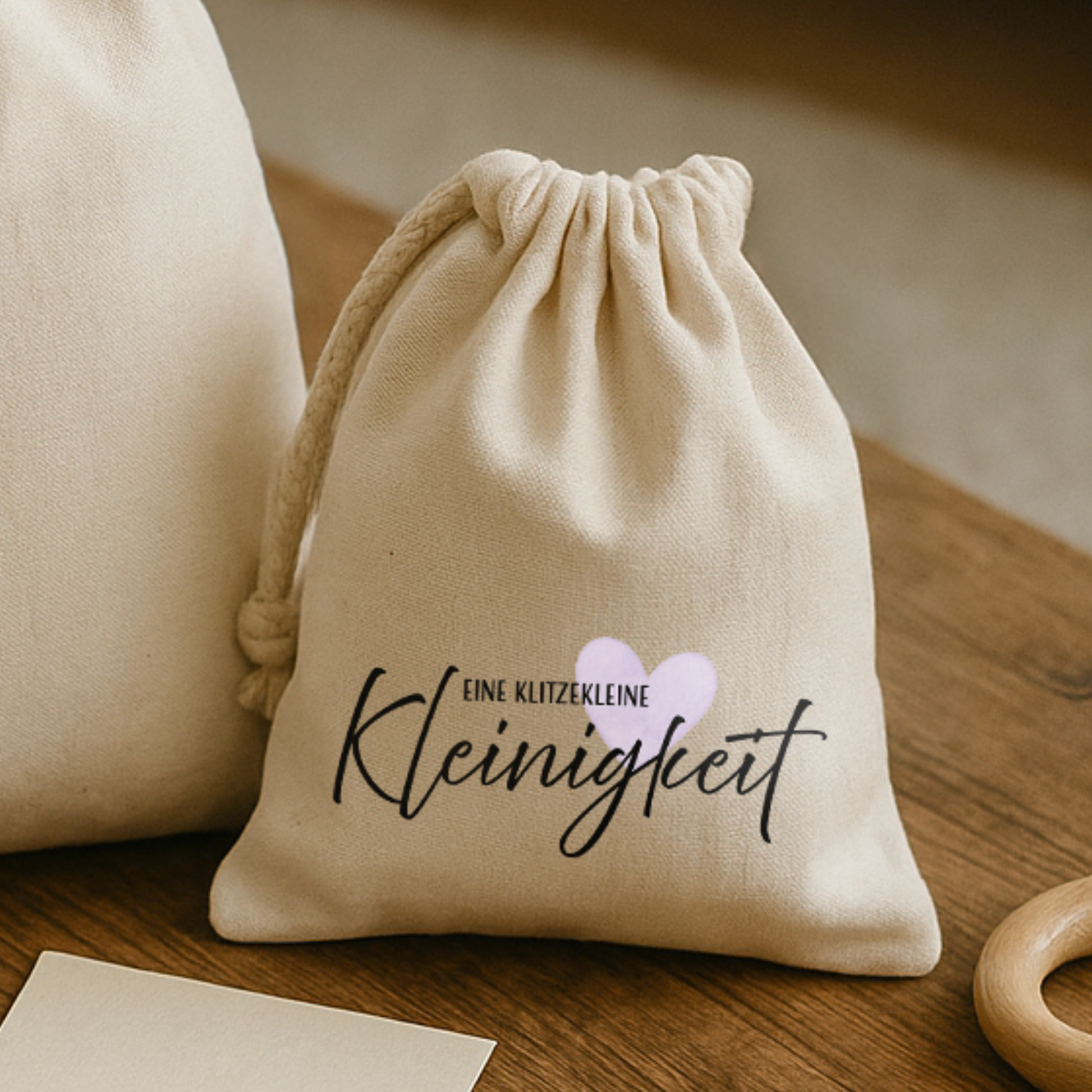 Geschenkbeutel (XS) → Aufdruck: Eine klitzekleine Kleinigkeit