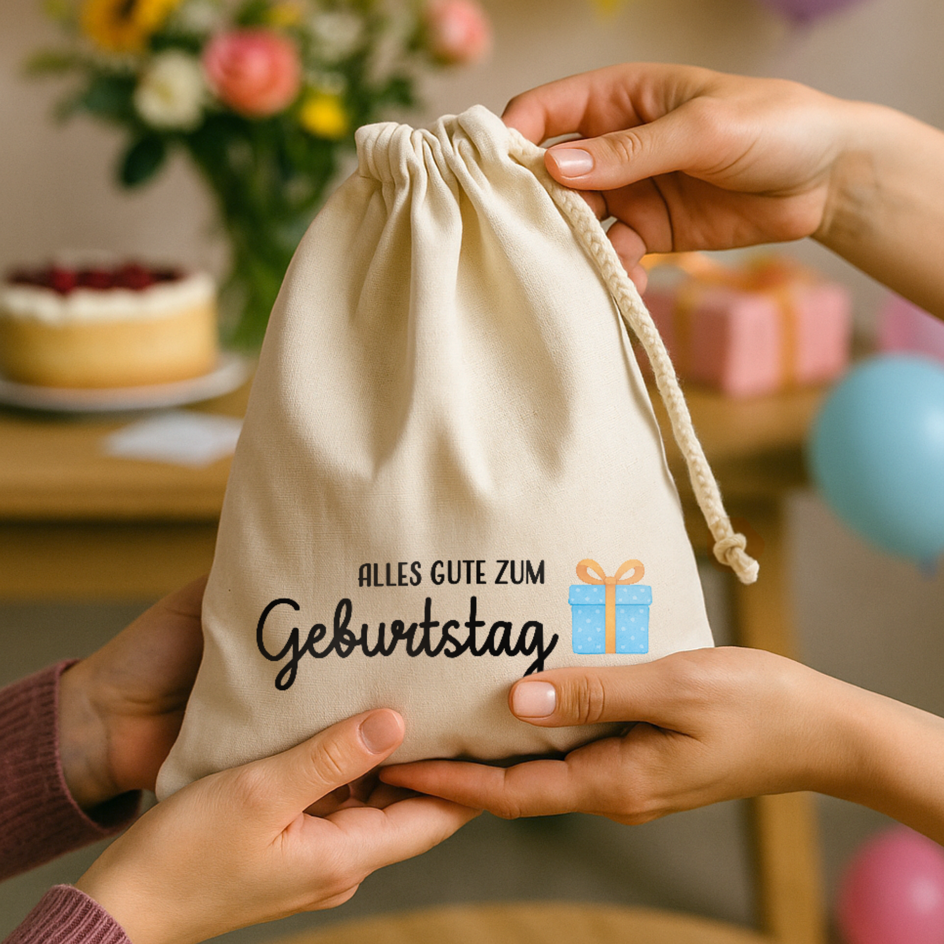 Geschenkbeutel (S) → Aufdruck: Alles gute zum Geburtstag