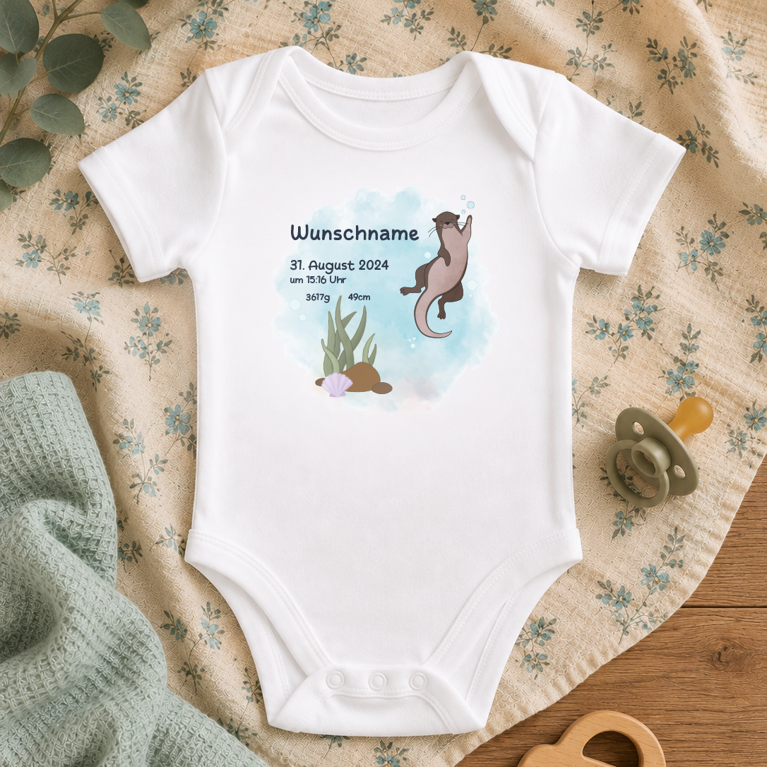 personalisierter Babybody → Aufdruck: Otter