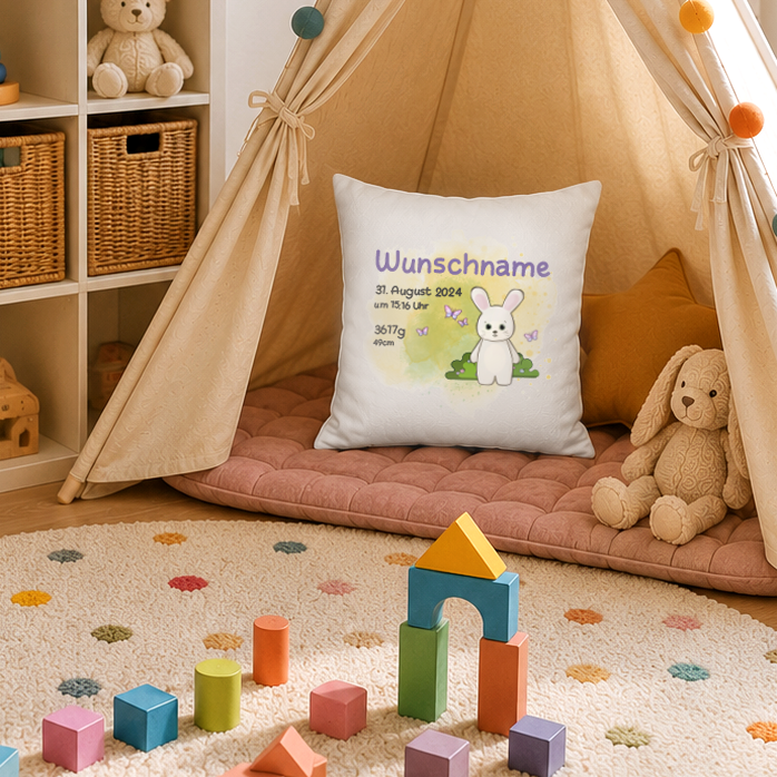 personalisiertes Kissen → Aufdruck: Hase
