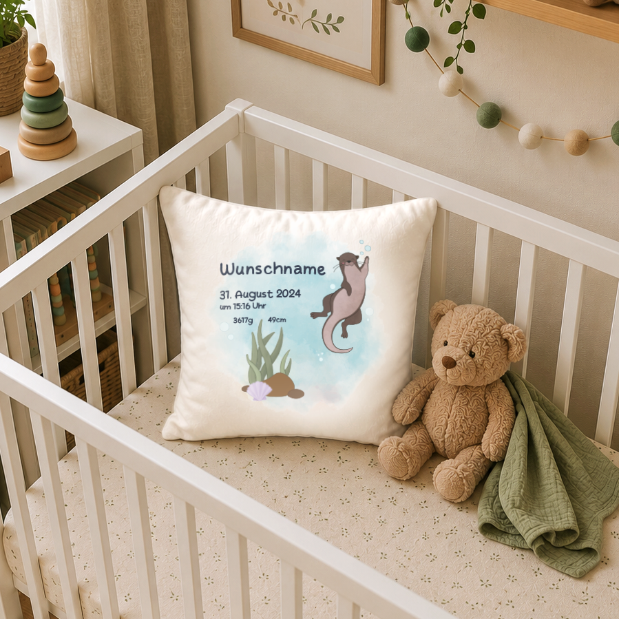 personalisiertes Kissen → Aufdruck: Otter