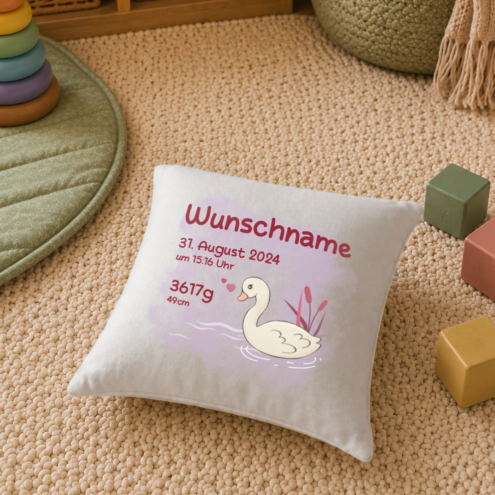 personalisiertes Kissen → Aufdruck: Schwan