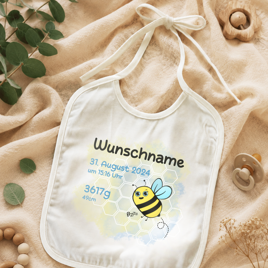personalisiertes Lätzchen → Aufdruck: Biene