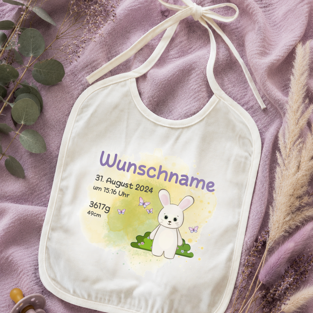 personalisiertes Lätzchen → Aufdruck: Hase